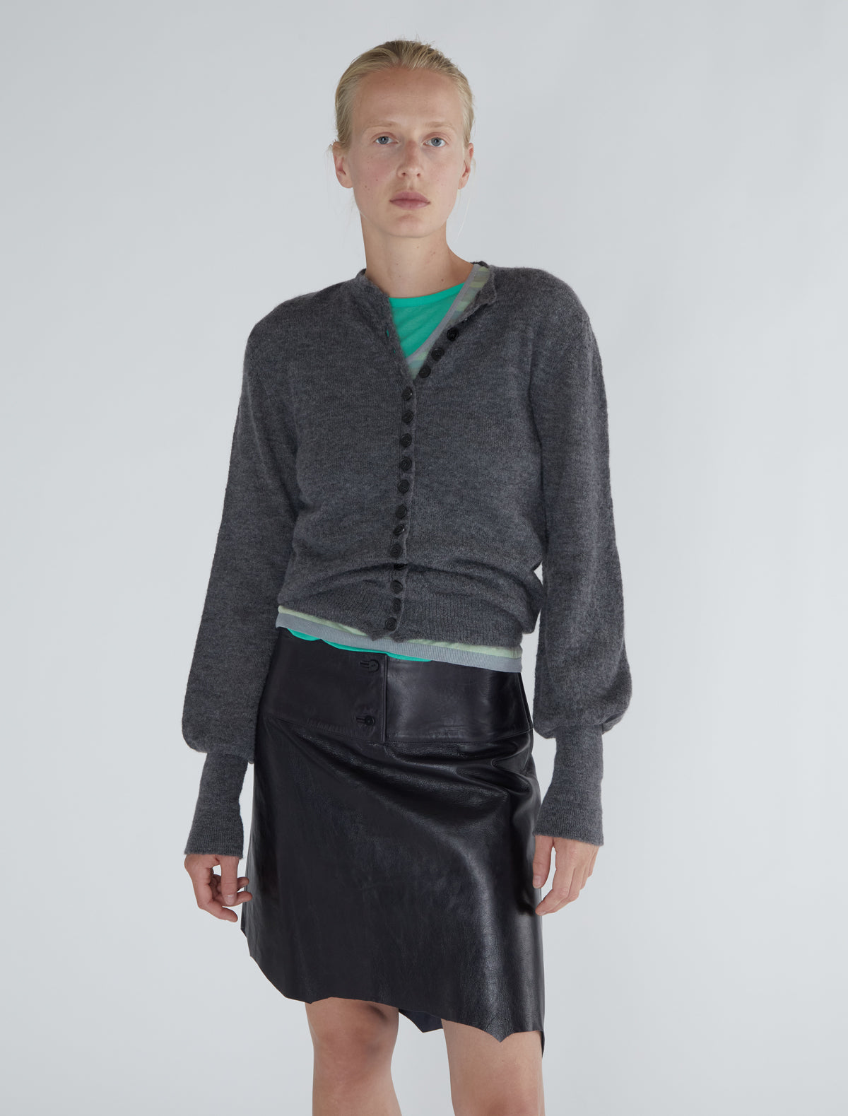 Cink cardigan cuffs puffed sleeves