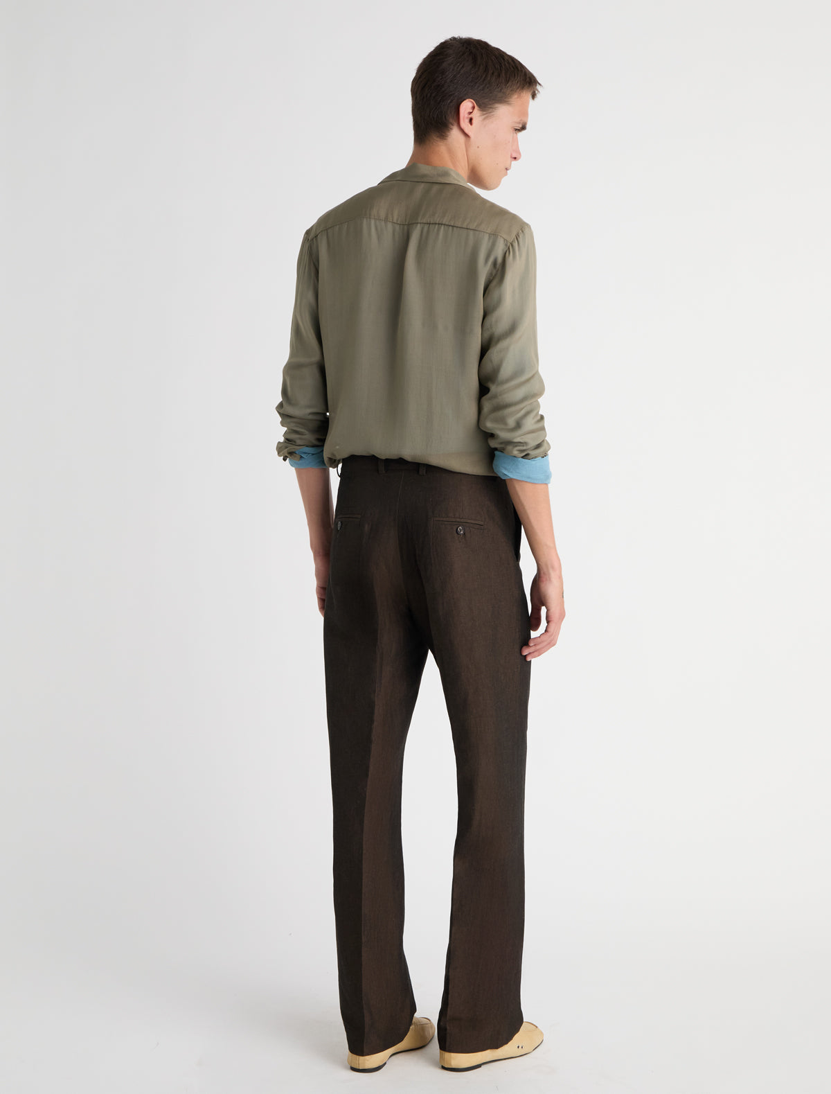 Lane straight men suit pants brown