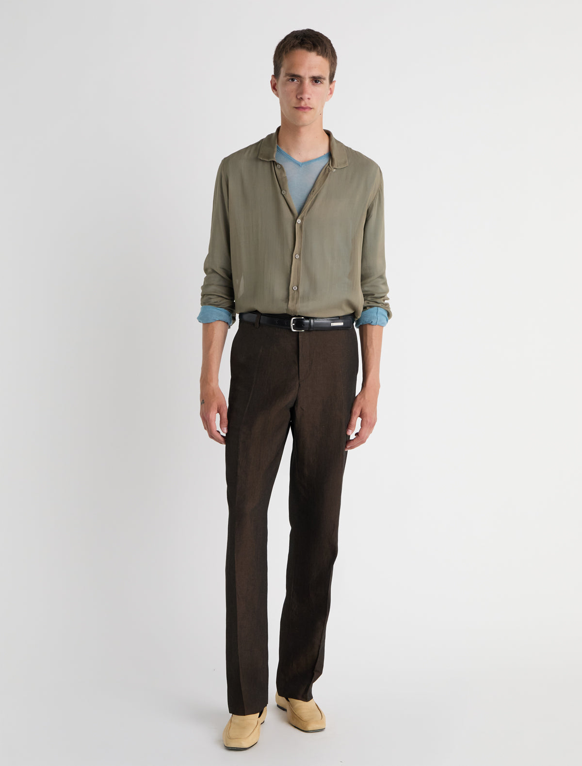 Lane straight men suit pants brown