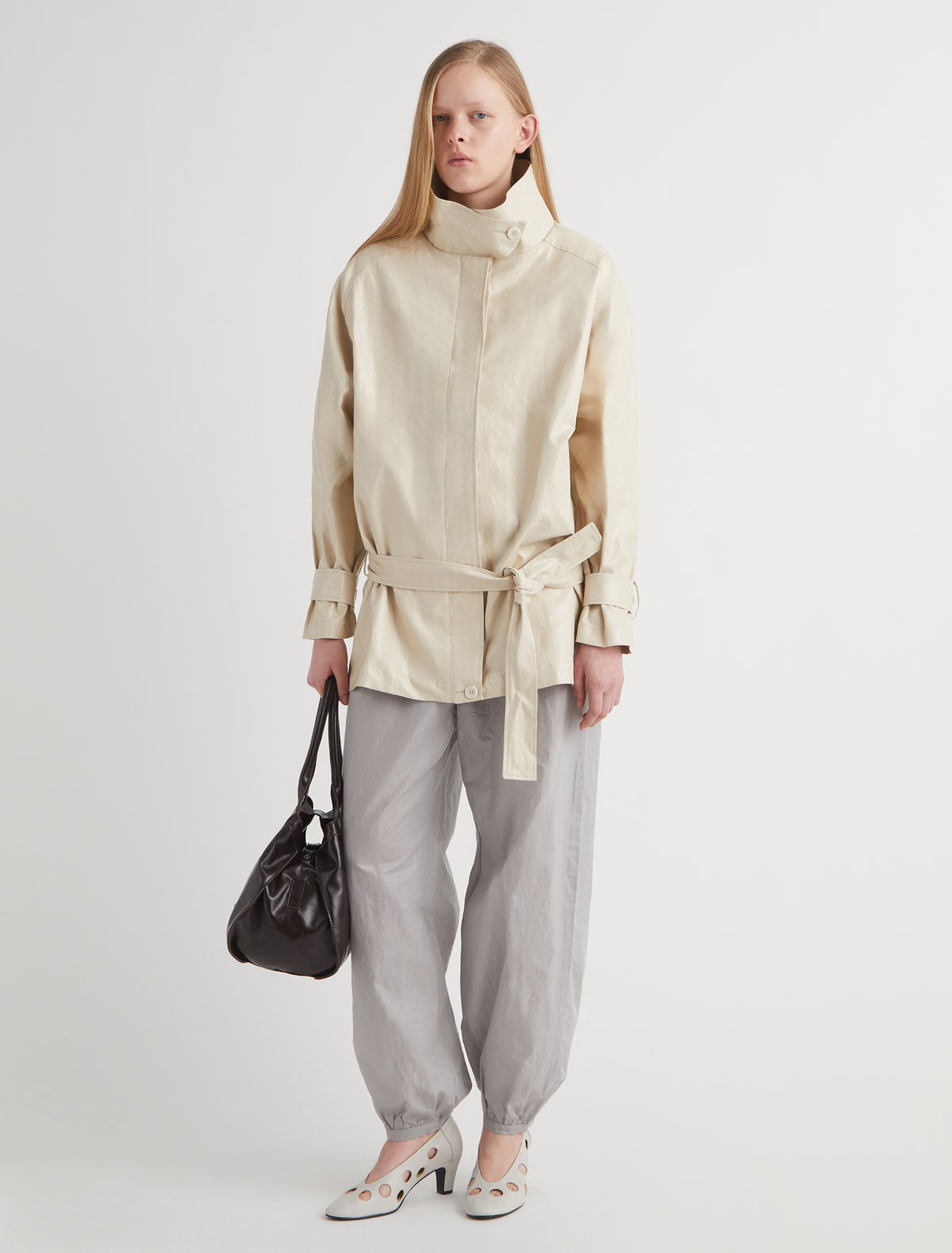 Lebano oversized jacket ranglan sleeves high collar