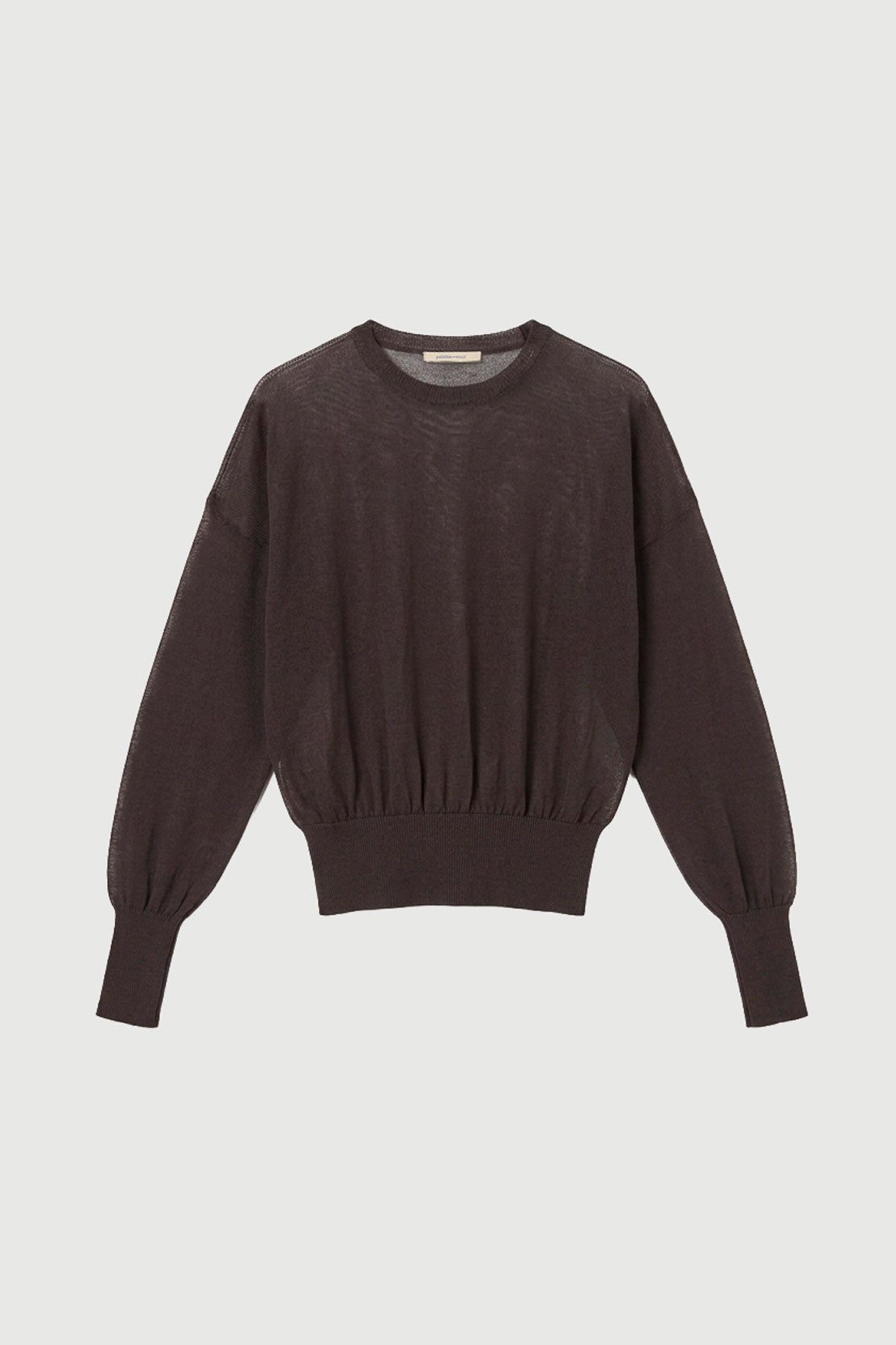 Leds sheer cotton sweater brown