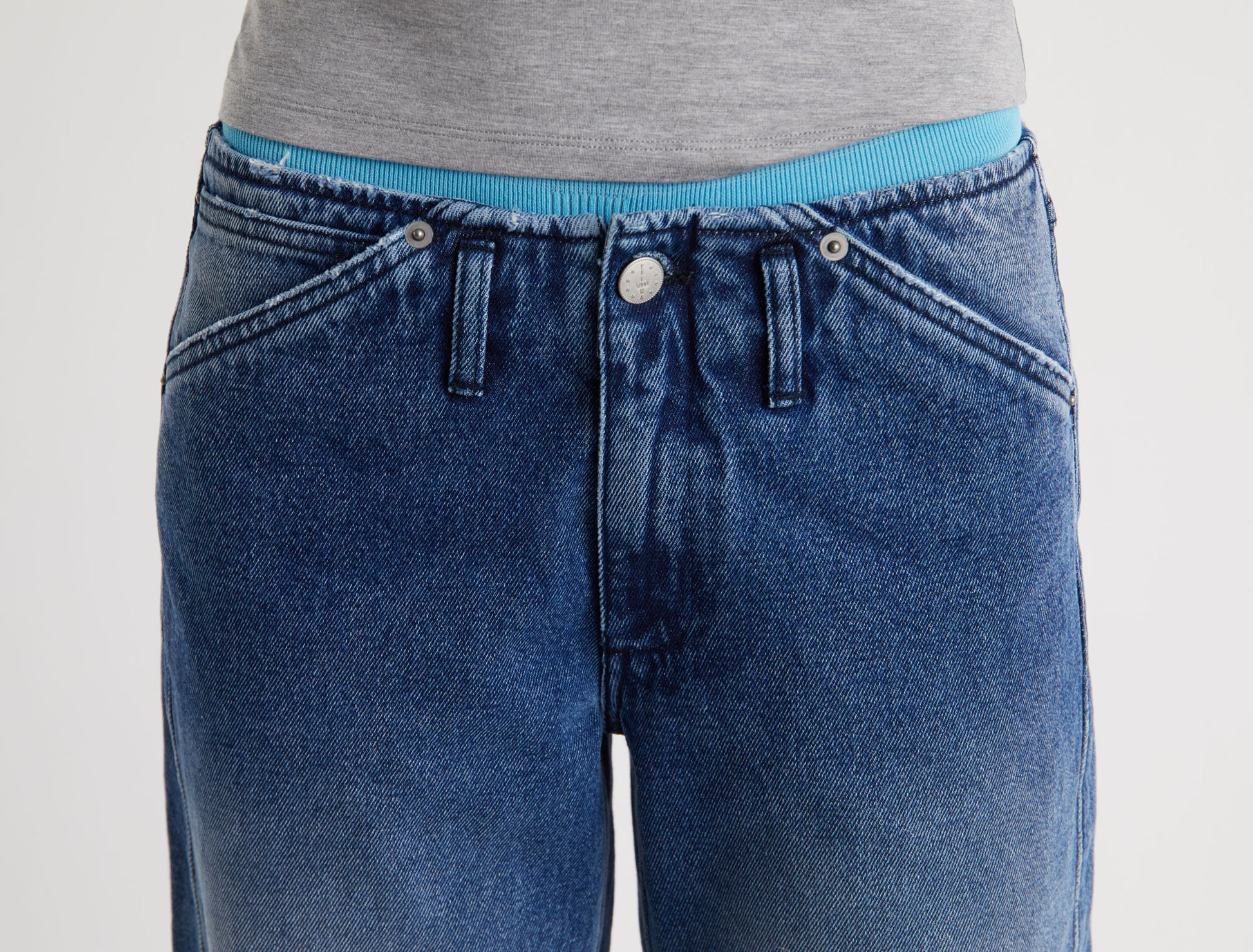 Lonati denim trousers without waistband large pockets