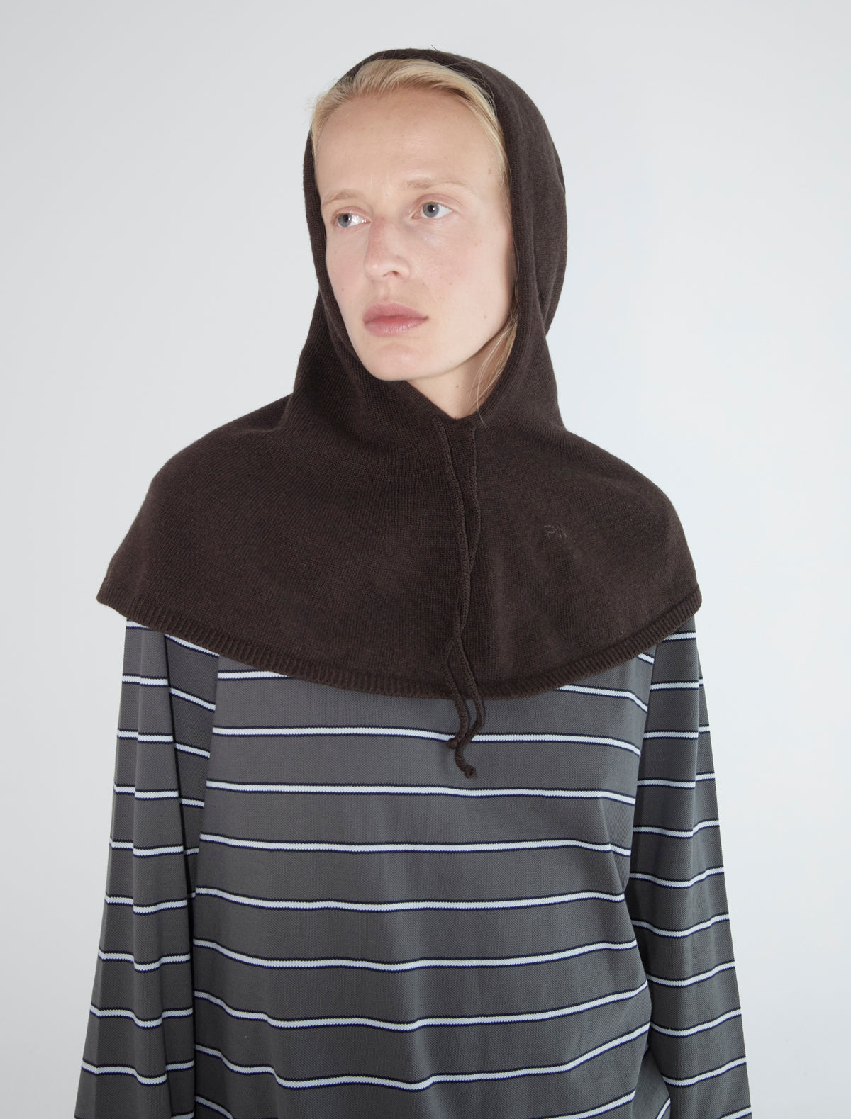 Lucia hood adjustable drawstring taupe
