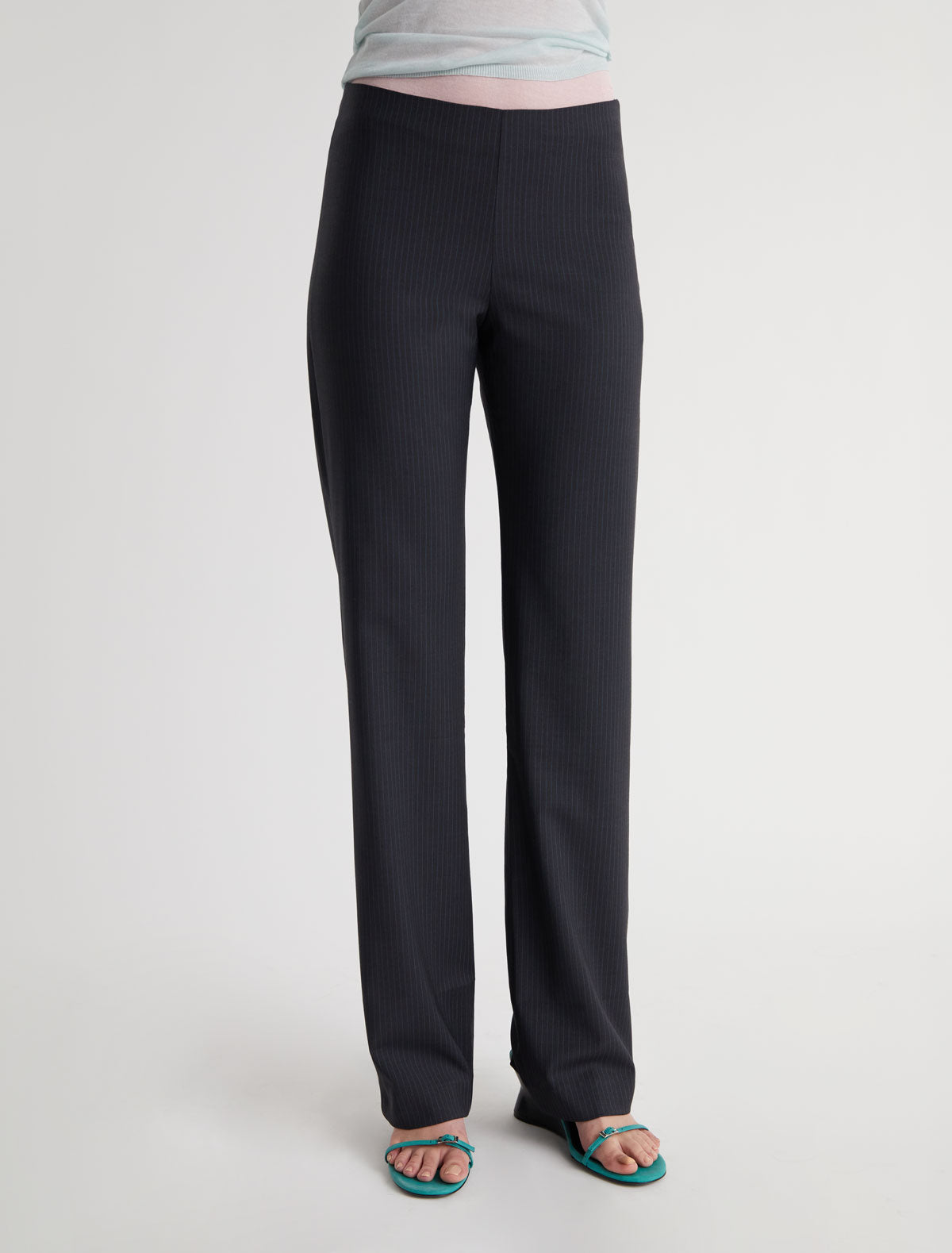 Malek striped suit pants back detail
