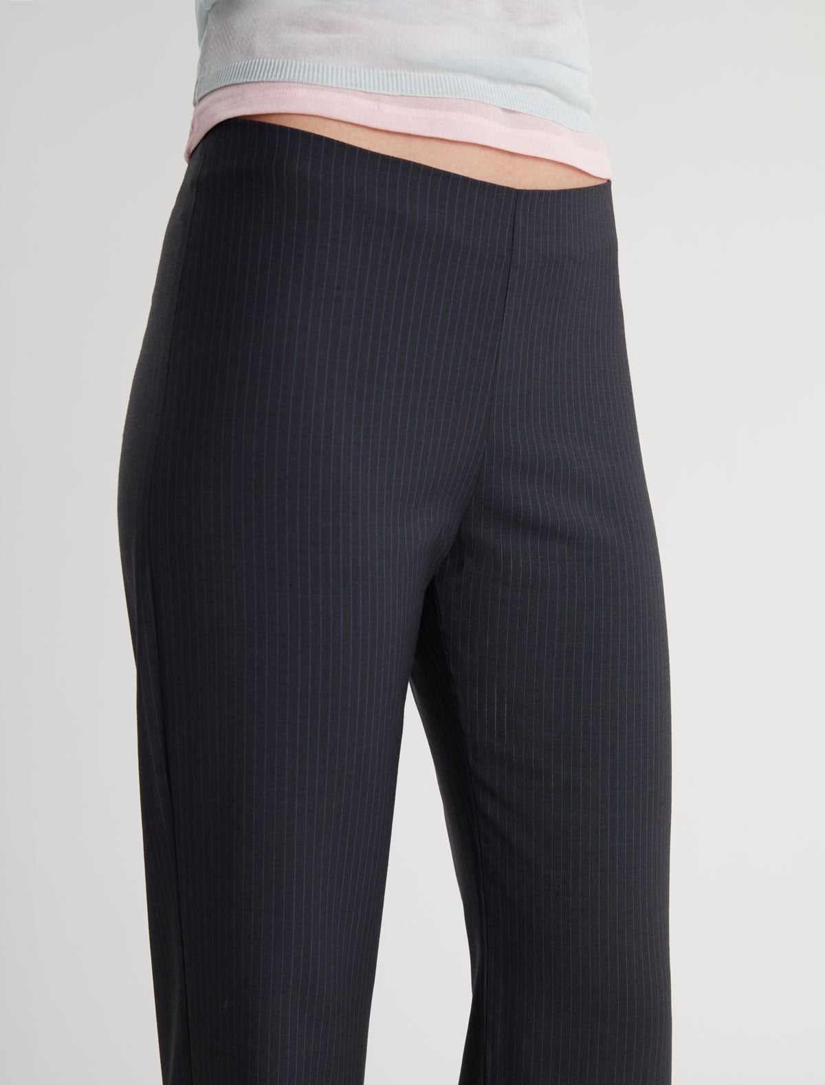 Malek striped suit pants back detail