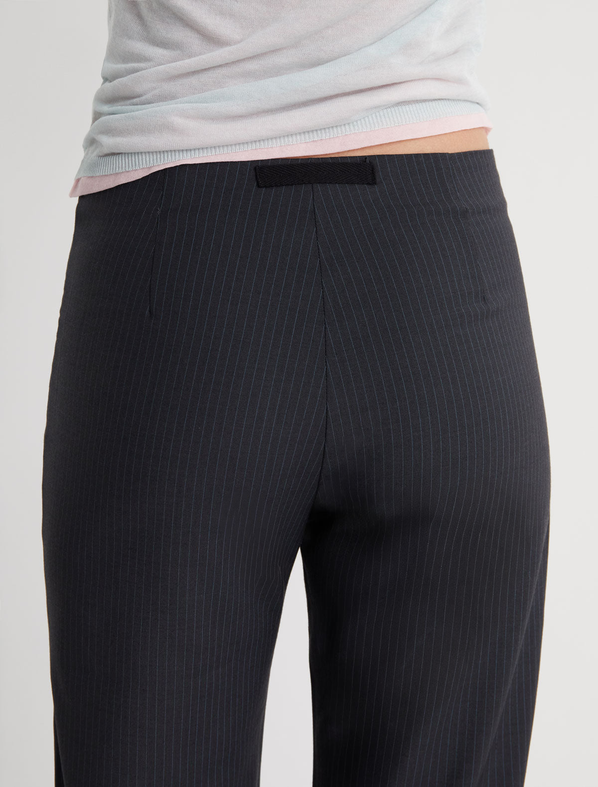 Malek striped suit pants back detail