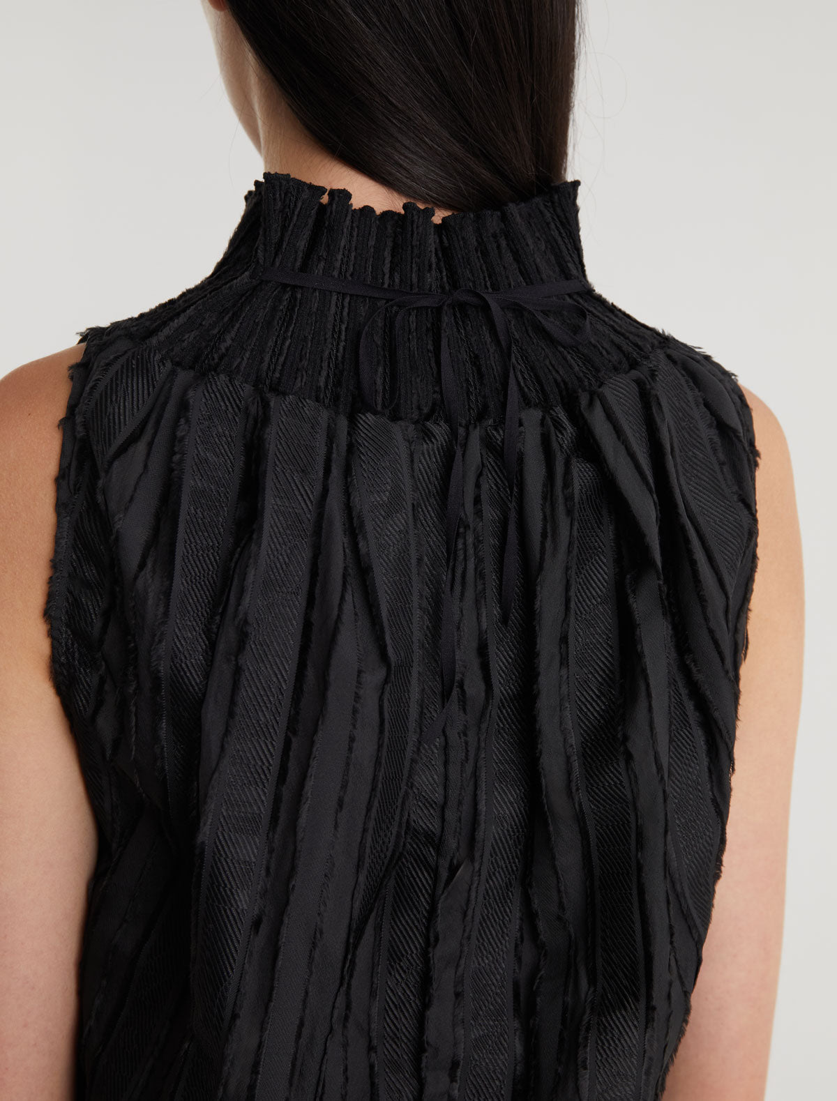 Mapo dress short high neck dress fitted hem black