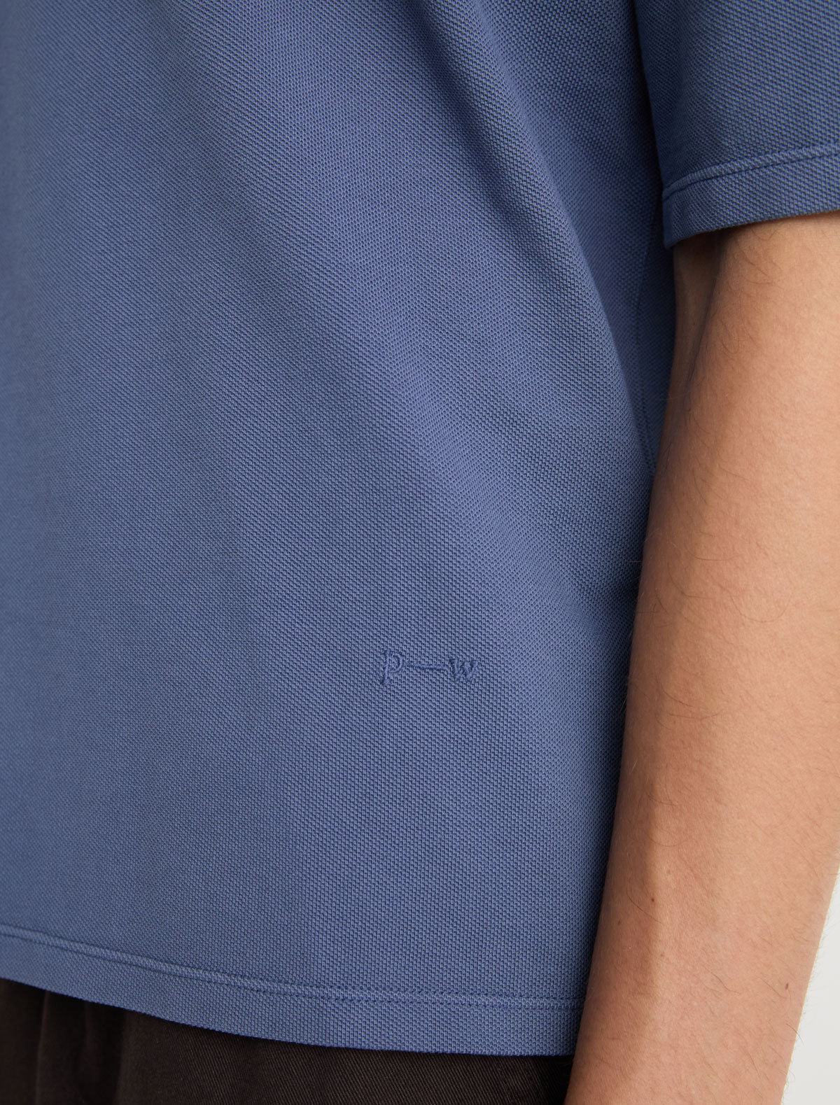 Maps short sleeve pique t shirt embroidery hem