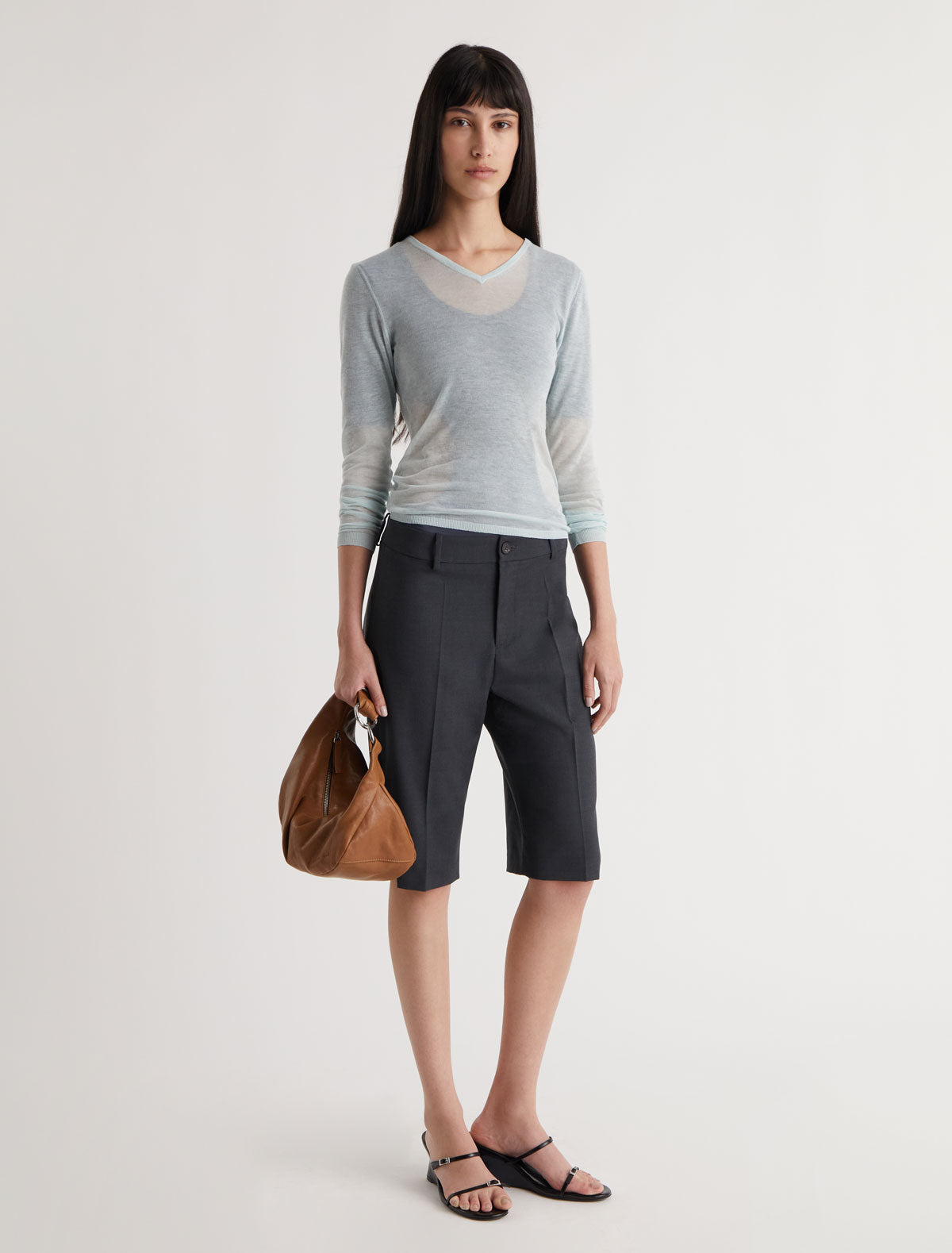 Marisa straight capri pants small pocket detail