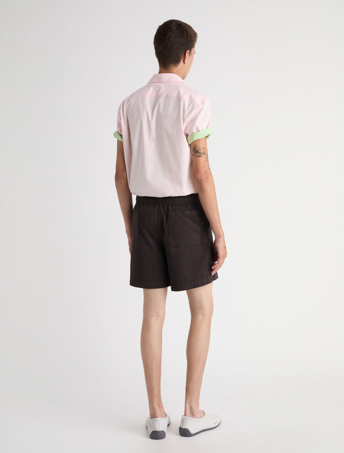 Mau shorts elasticated waistband adjustable drawstring brown