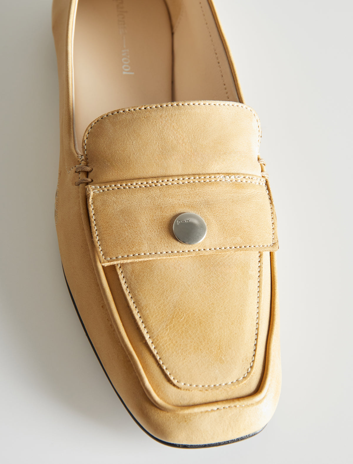Micaela pockets lined leather loafer pocket detail vamp ocher