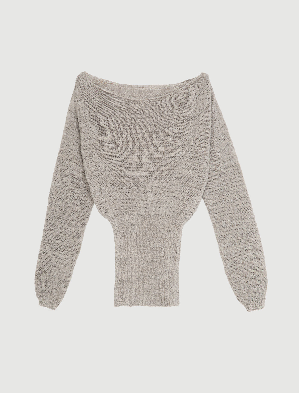 Mosto long sleeve cord style knit sweater grey