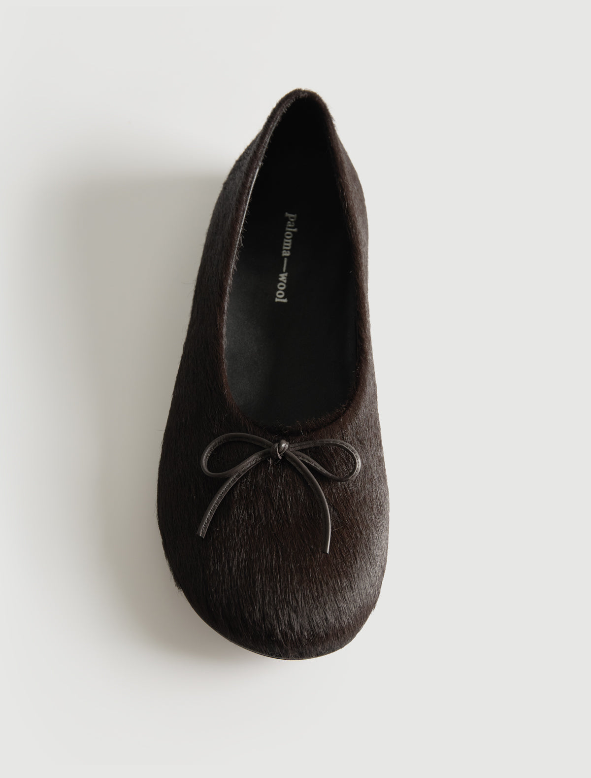 Napoli ballerine ii flat barefoot style last hair on leather brown