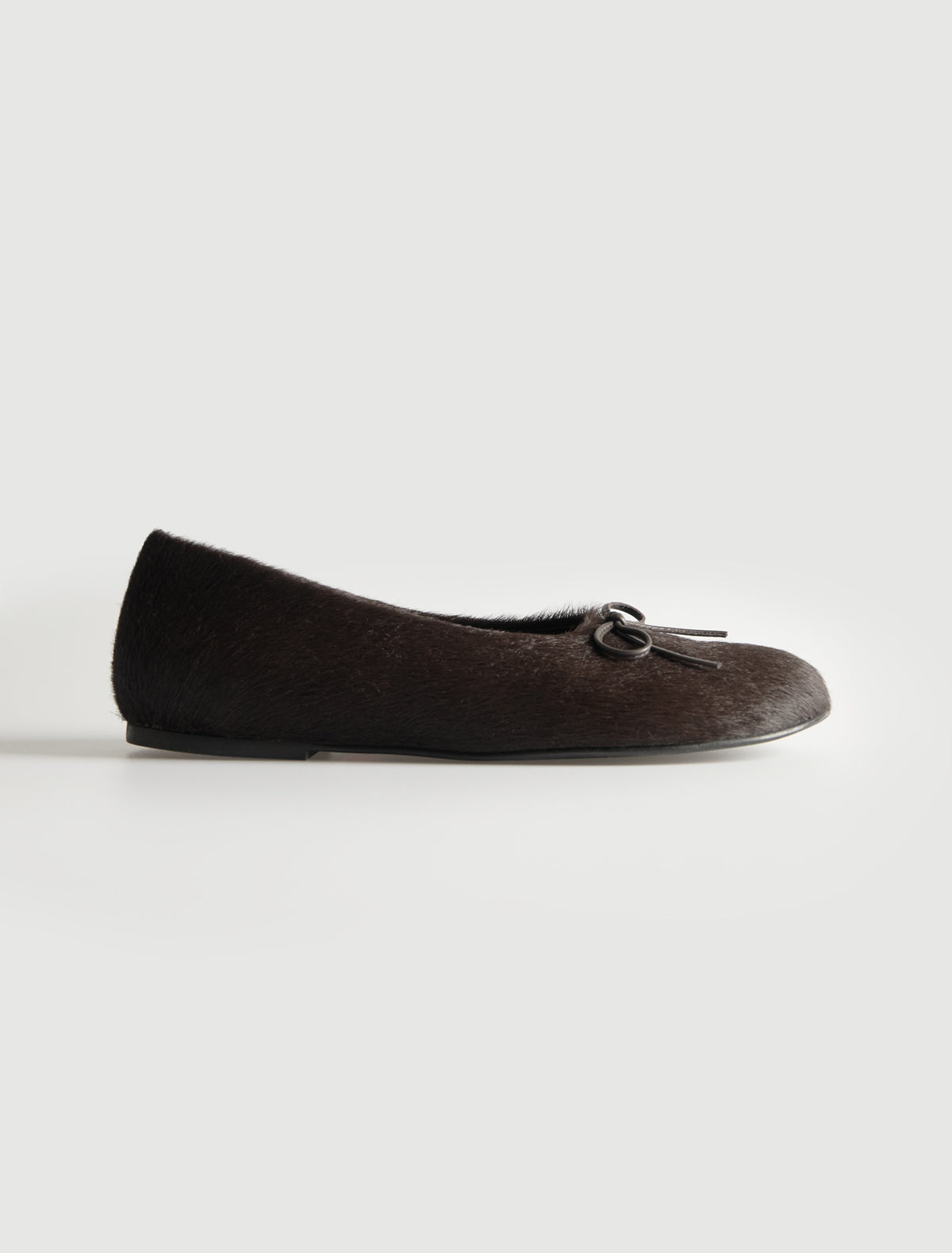 Napoli ballerine ii flat barefoot style last hair on leather brown