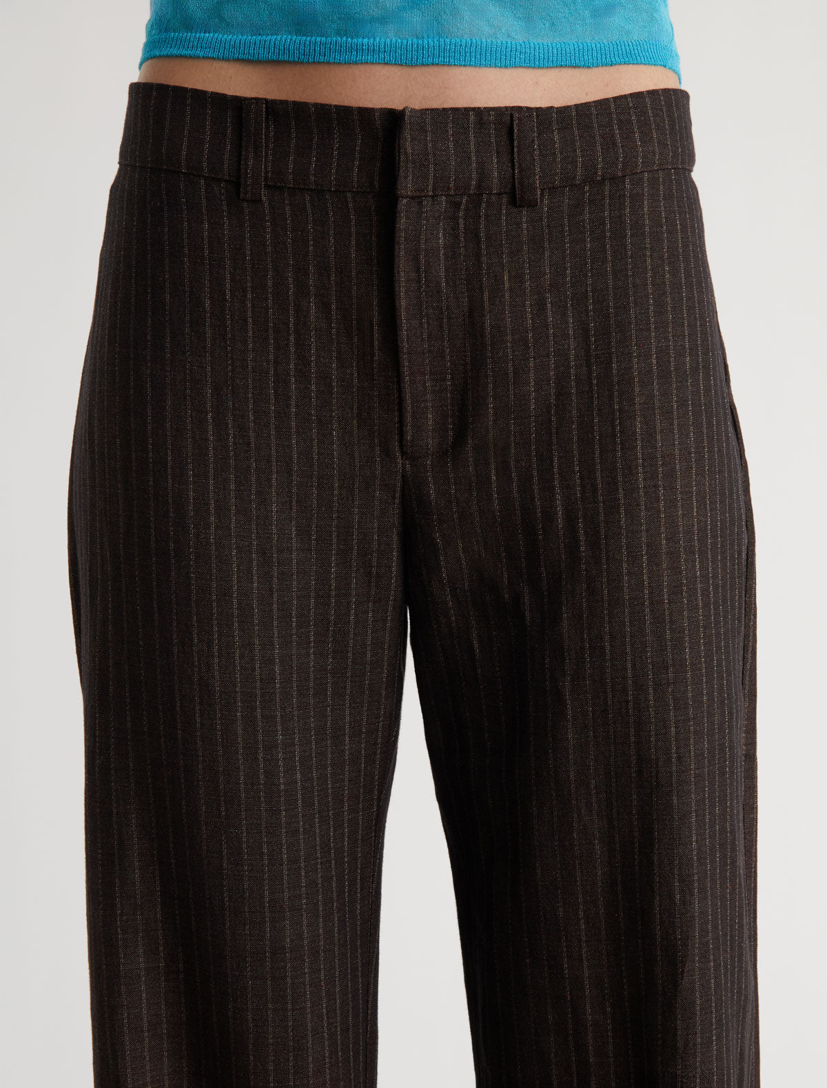 Nolo striped pants cotton linen blend rustic texture