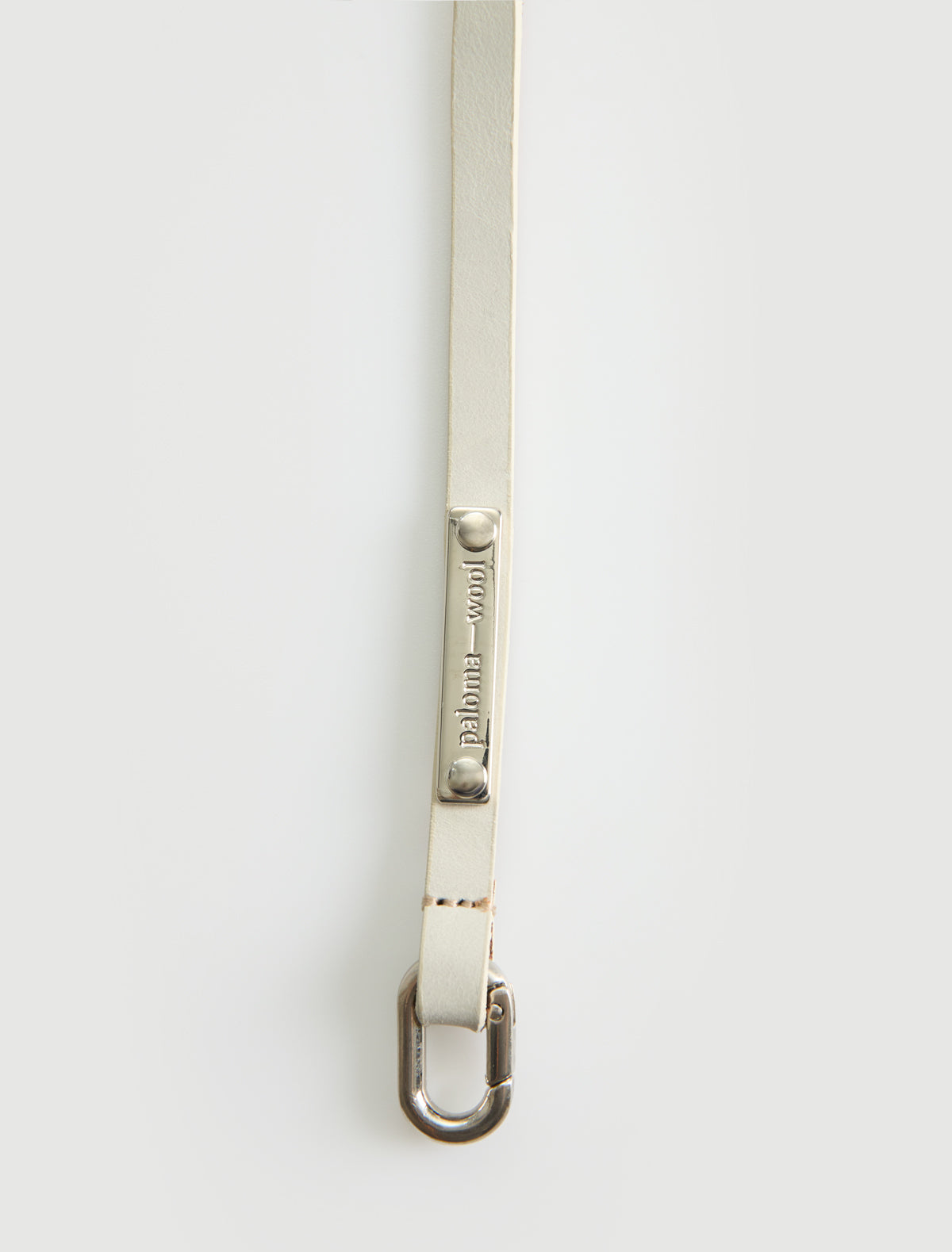 Nora extra slim belt carabiner metal d rings offwhite