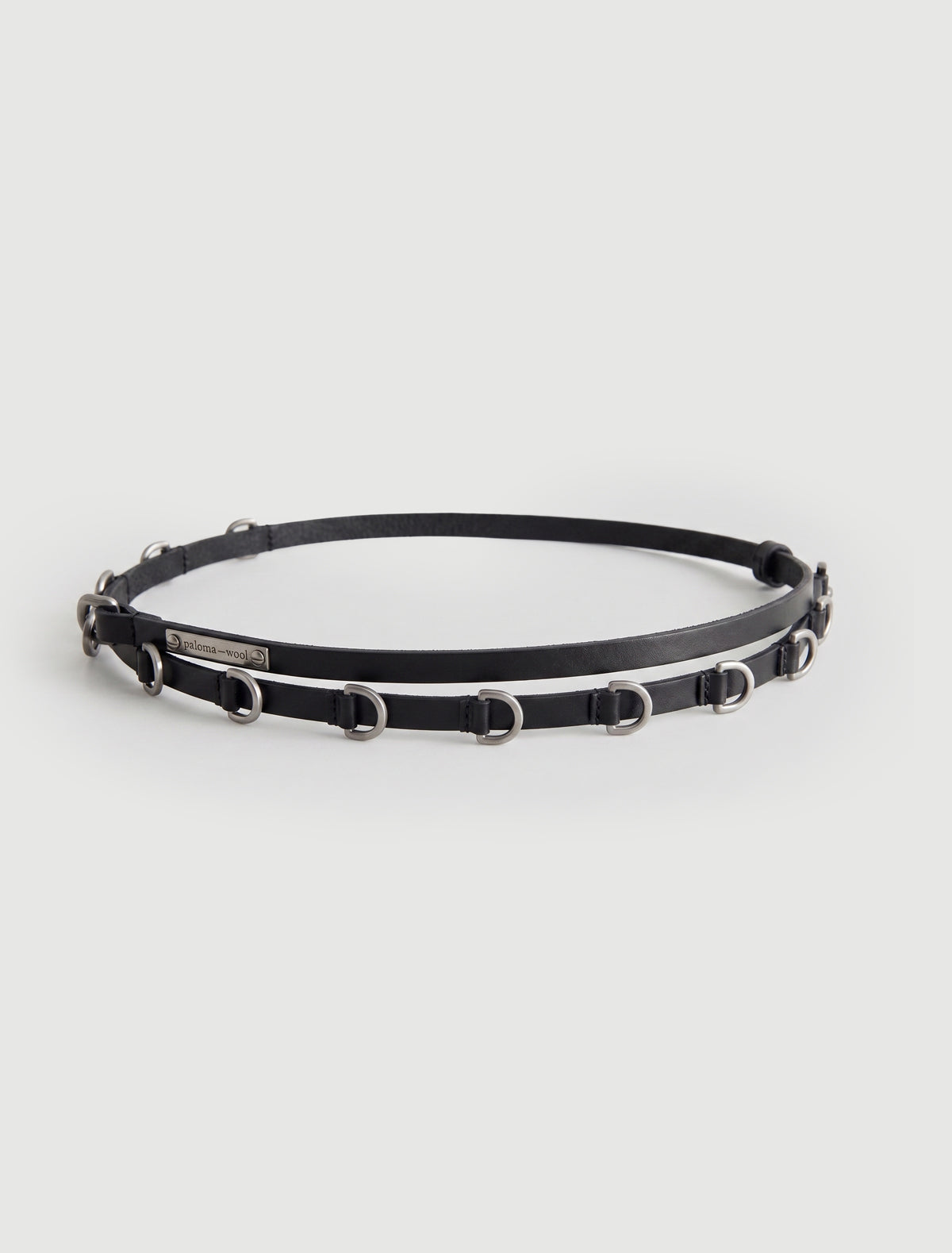 Nora extra slim belt carabiner metal d rings black