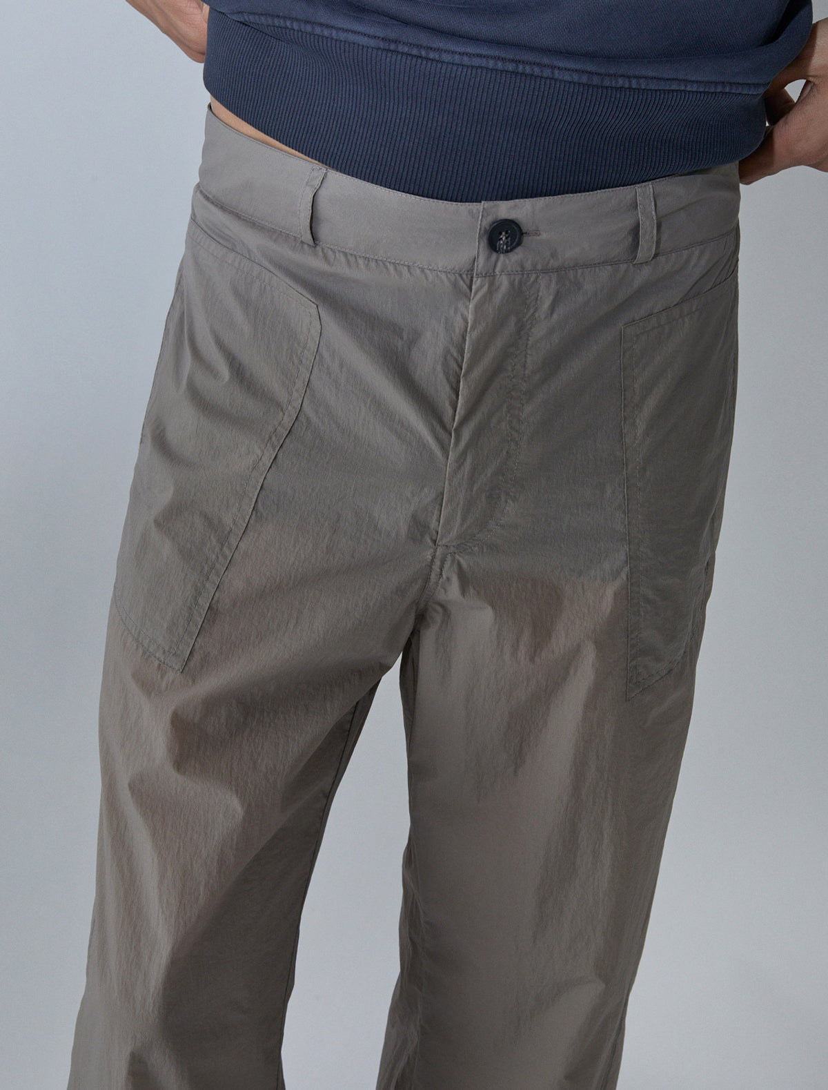 Orlando nylon trousers side patch pockets khaki