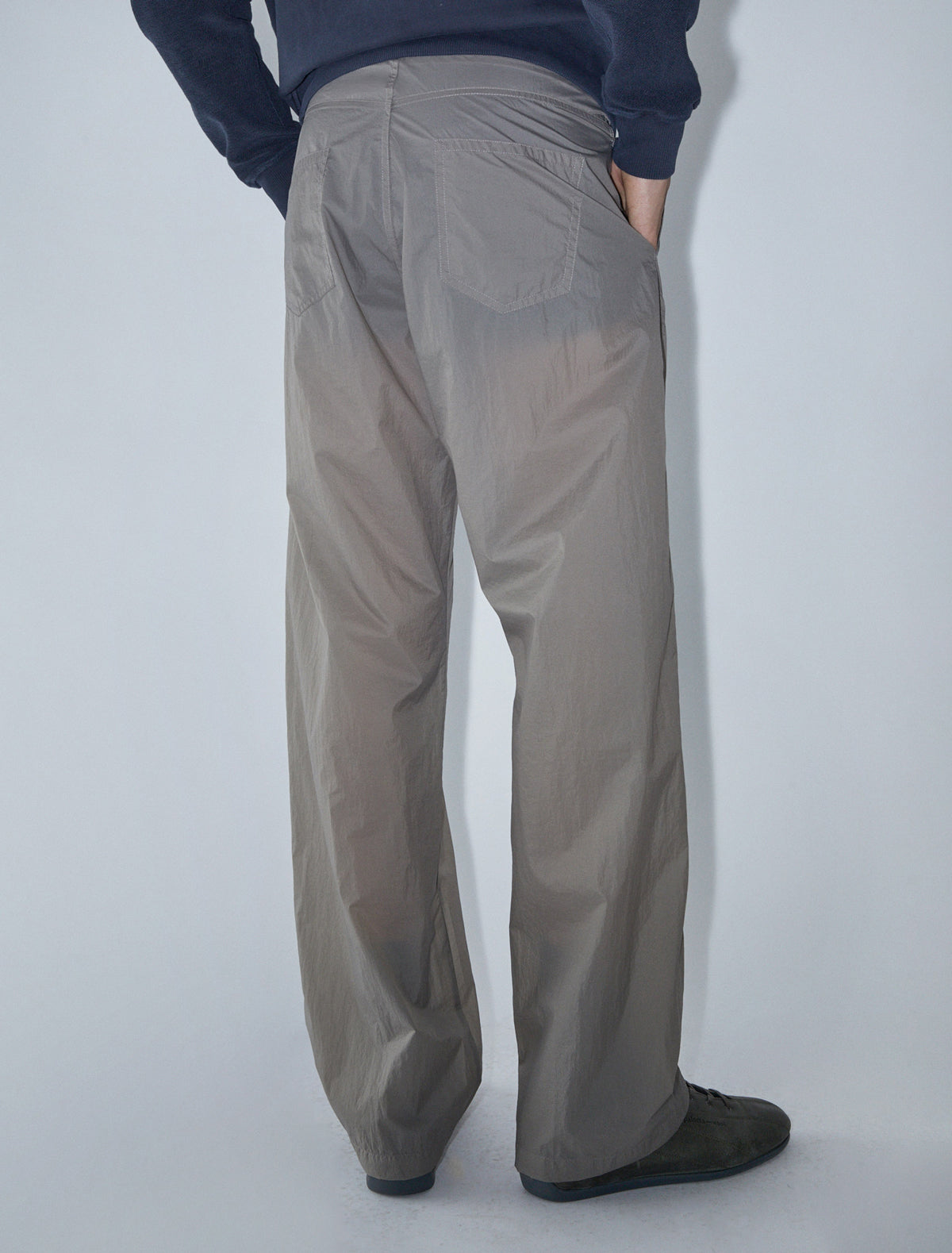 Orlando nylon trousers side patch pockets khaki