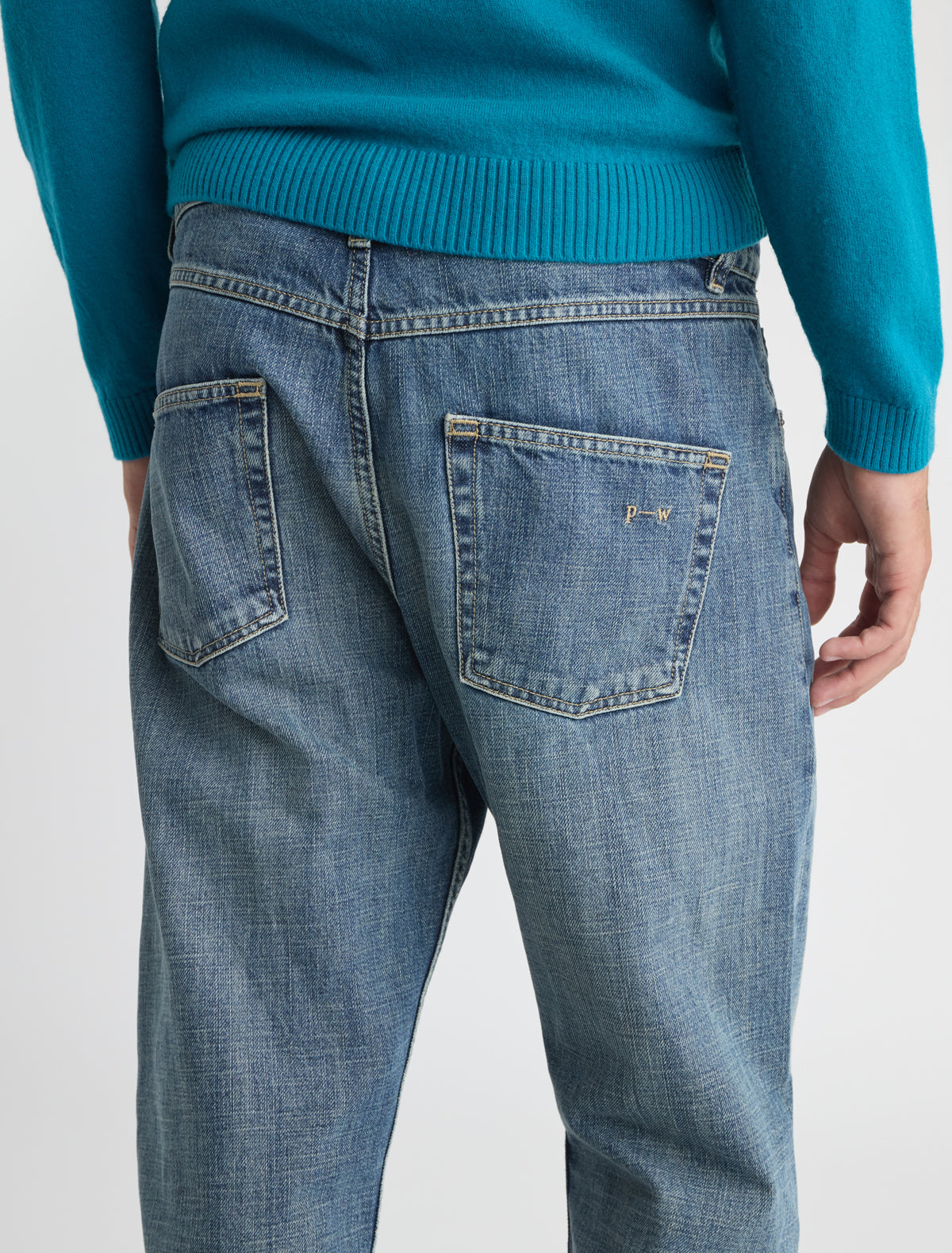 Difi mens denim trousers pw embroidery back pocket