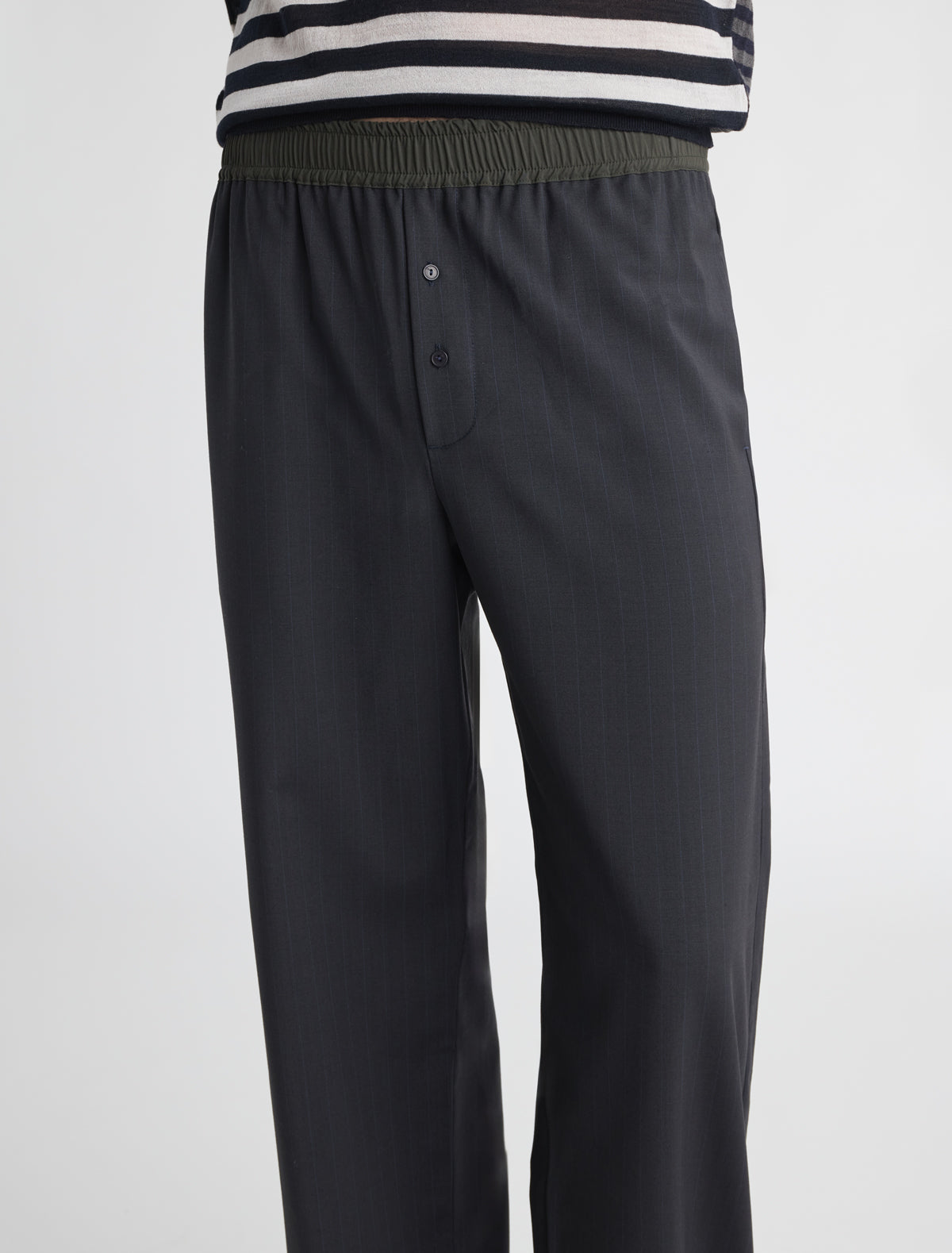Gales tailored trousers contrasting waistband interior elastic grey