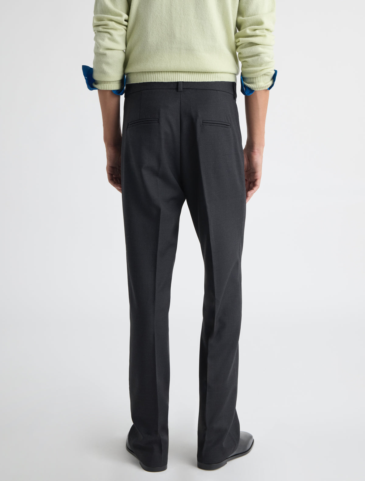 Mario suit trousers pocket detail buttoned flap grey