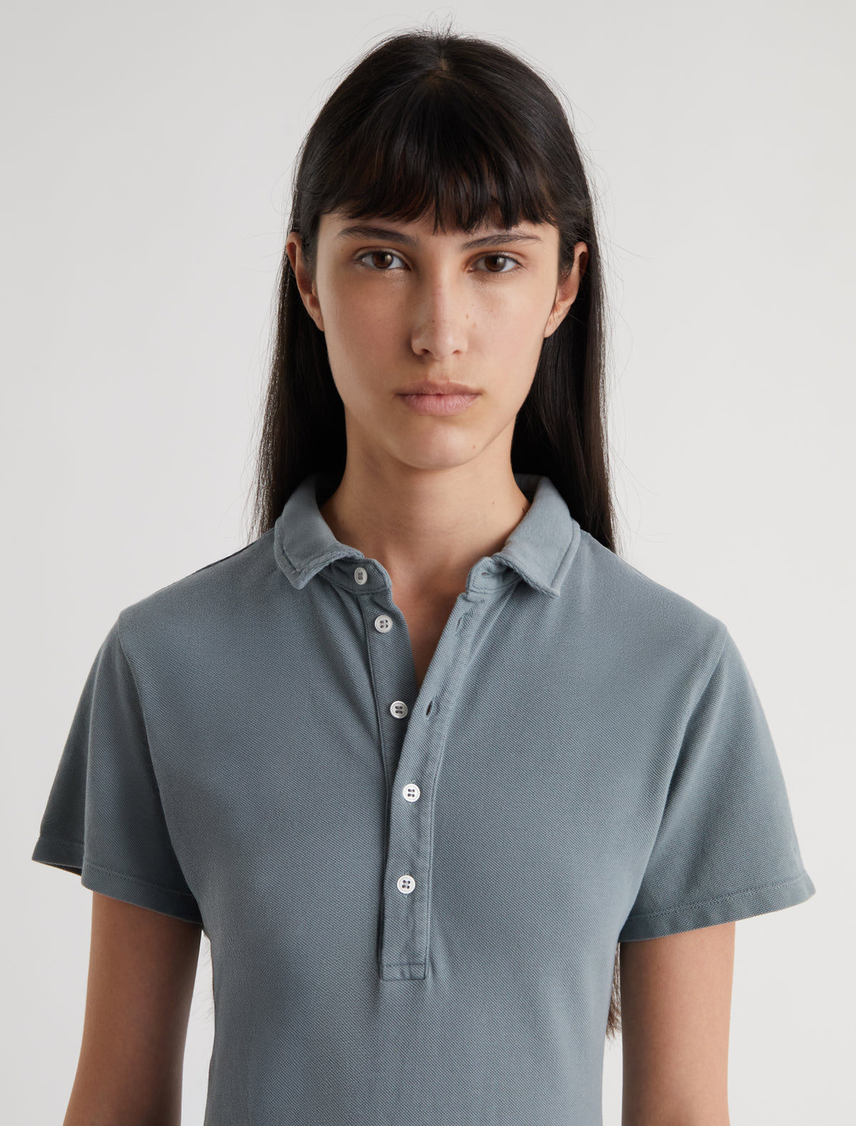 Pw polo short sleeve long dress pique polo fabric
