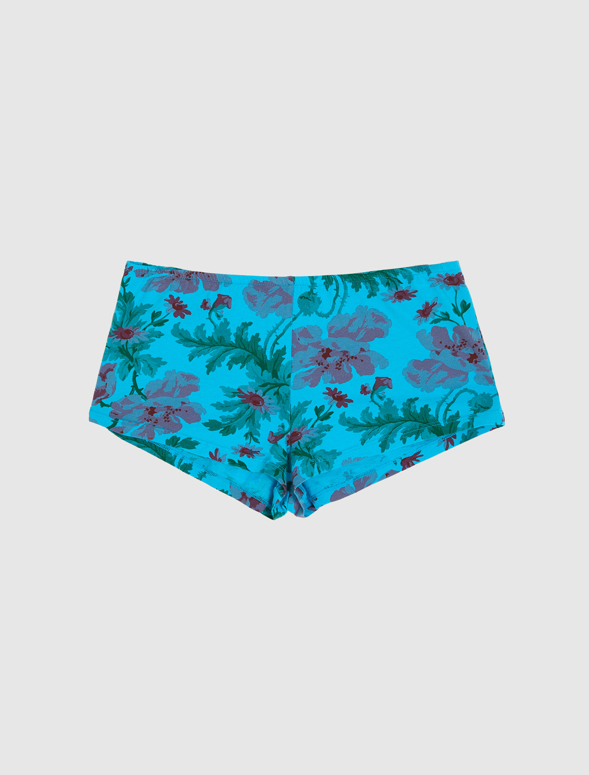 Dio floral stretchy cotton mini shorts blue