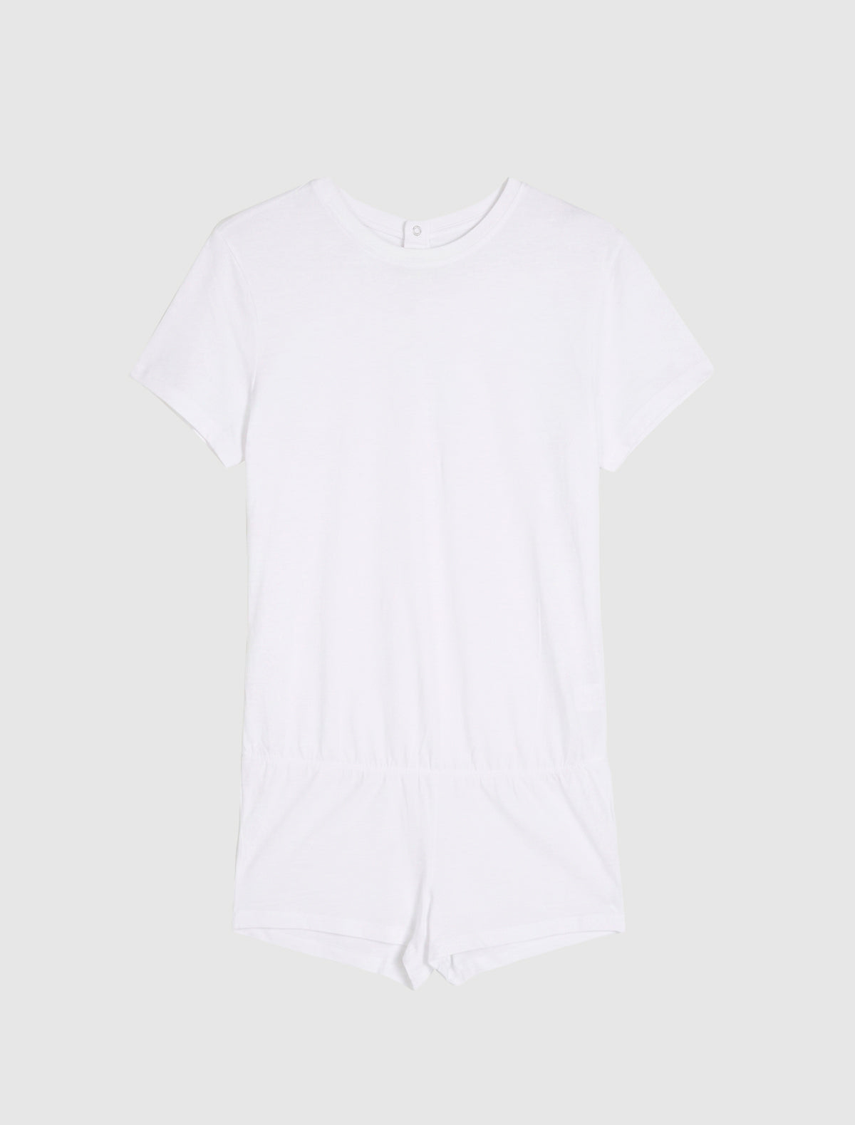 Larry short sleeve round neck playsuit white