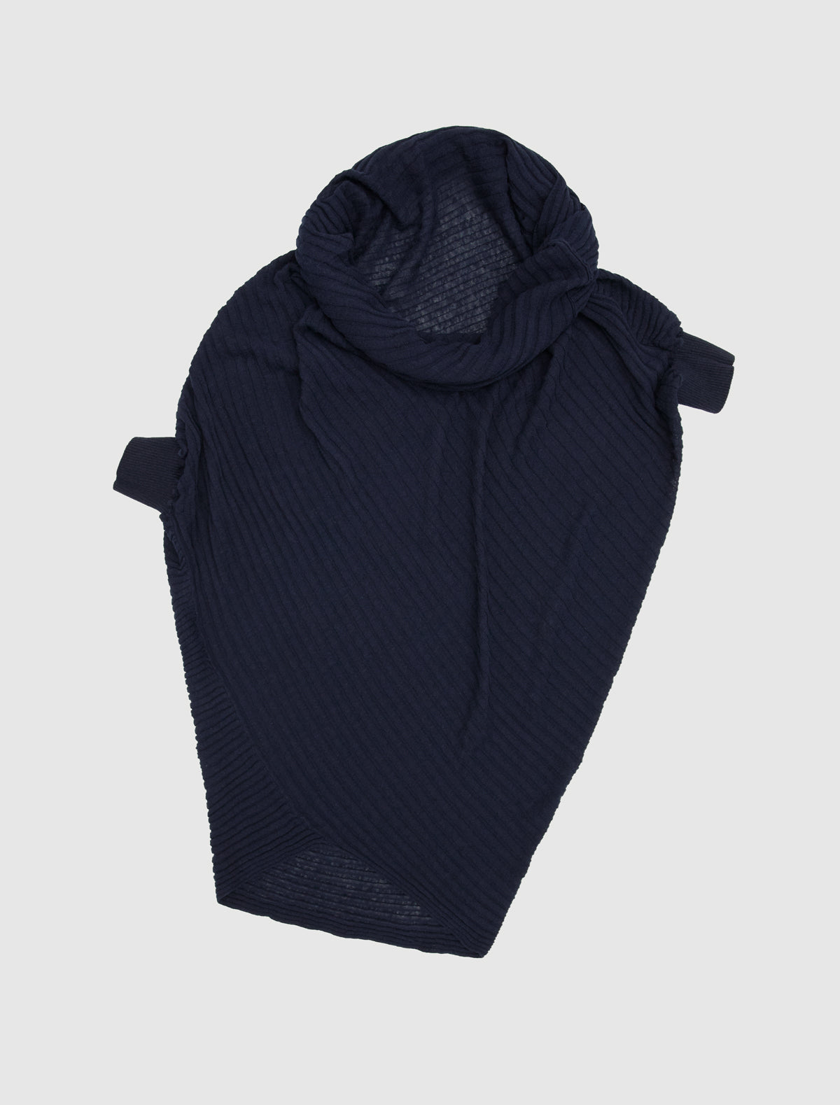 Asuan loose draped top twisted pattern navy