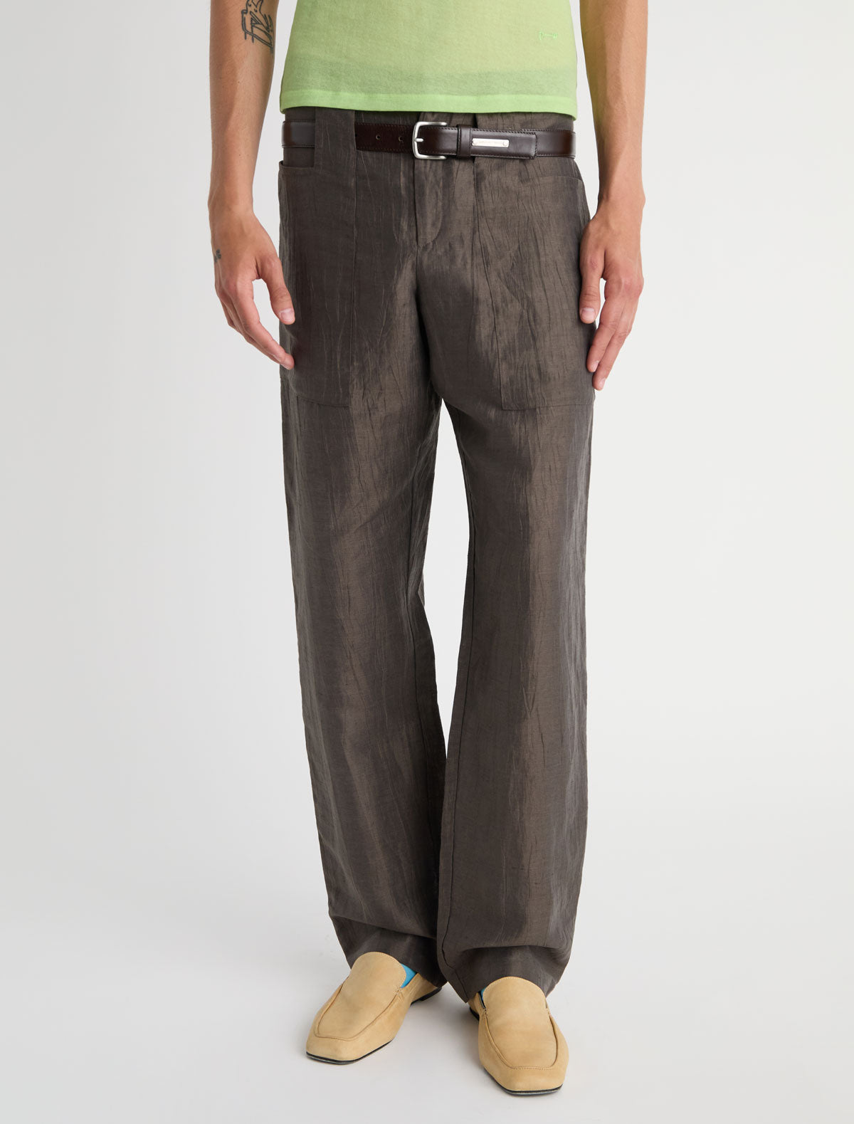 Renata trousers front pockets transition belt loops