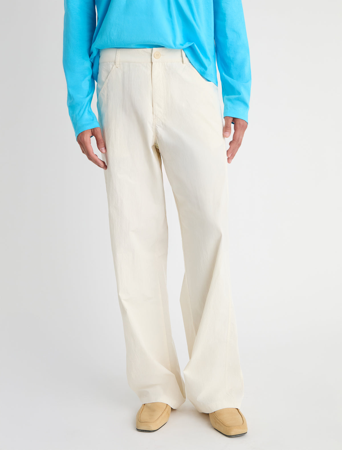 Reyn b nylon trousers jean style detailing