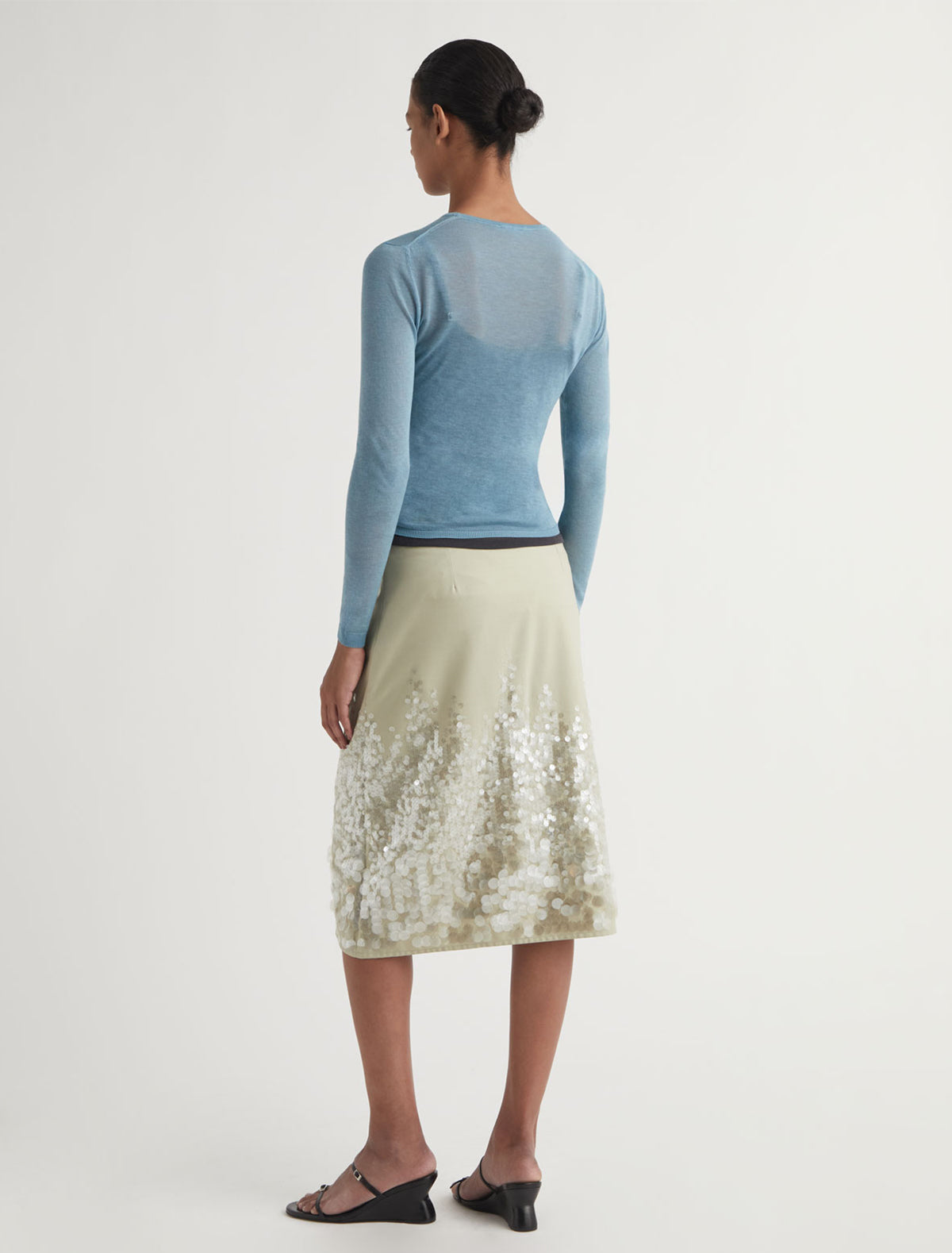 Round losa long sleeve sheer sweater