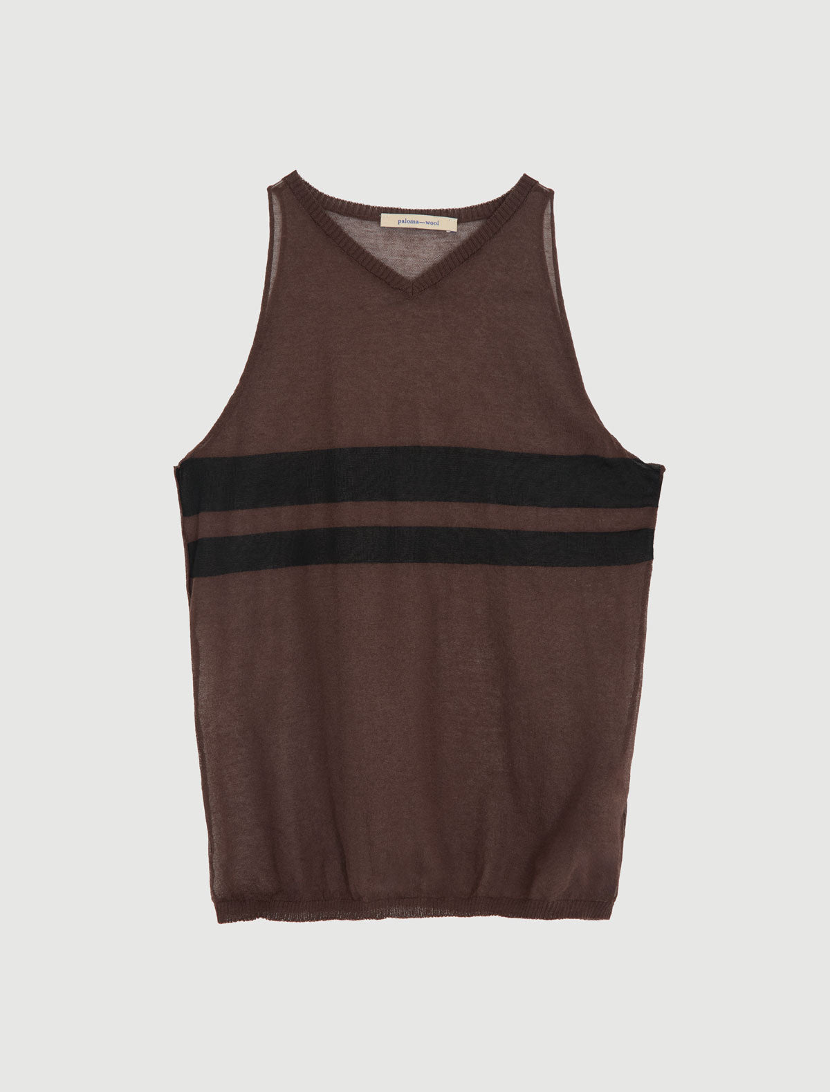 Iris sleeveless v neck top stripe detailing chest