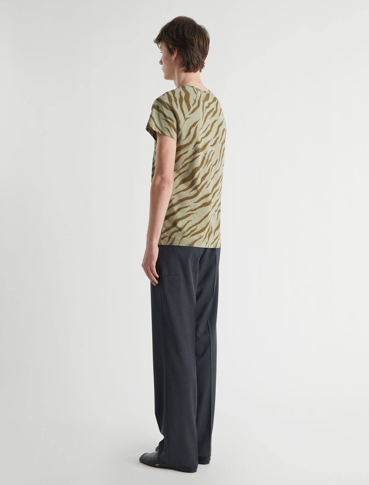 Savina b short sleeve top zebra print raglan sleeves