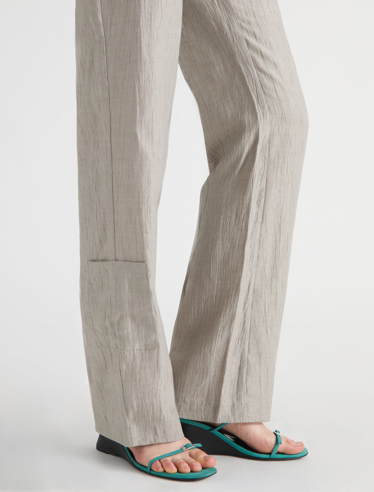 Shake straight leg trousers patch pocket bottom grey