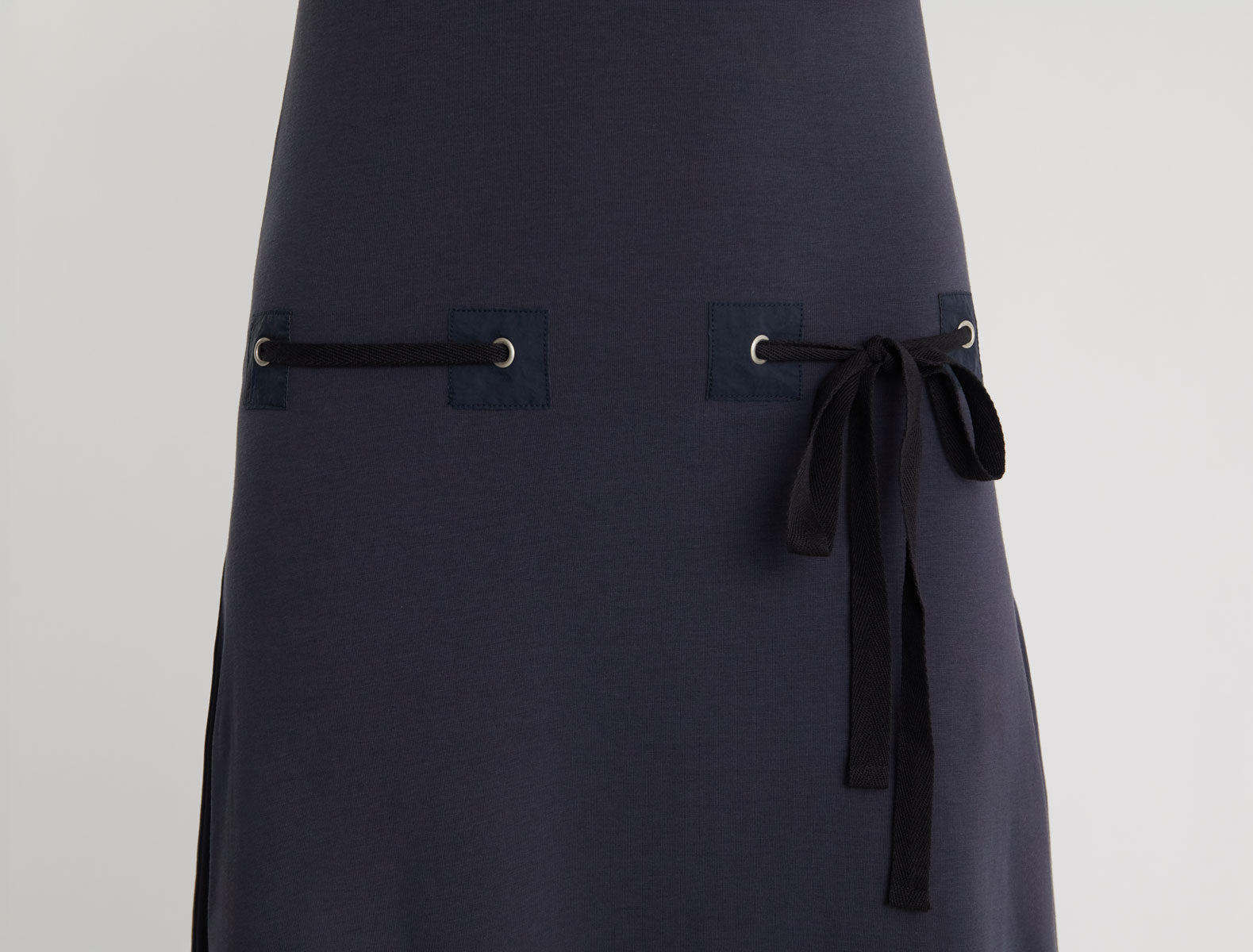 Suni dress fabric patch details hips eyelets blue