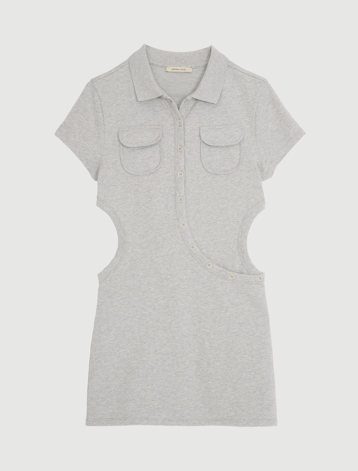 Susana short sleeved polo collar crossover placket
