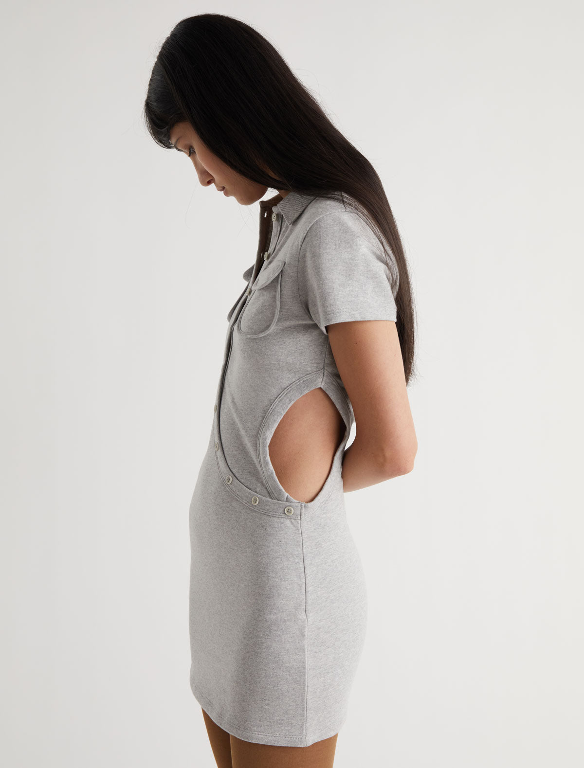 Susana short sleeved polo collar crossover placket