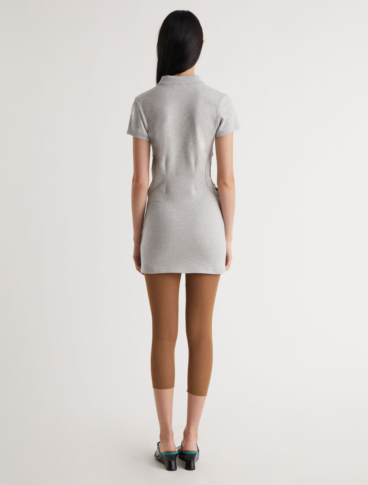 Susana short sleeved polo collar crossover placket