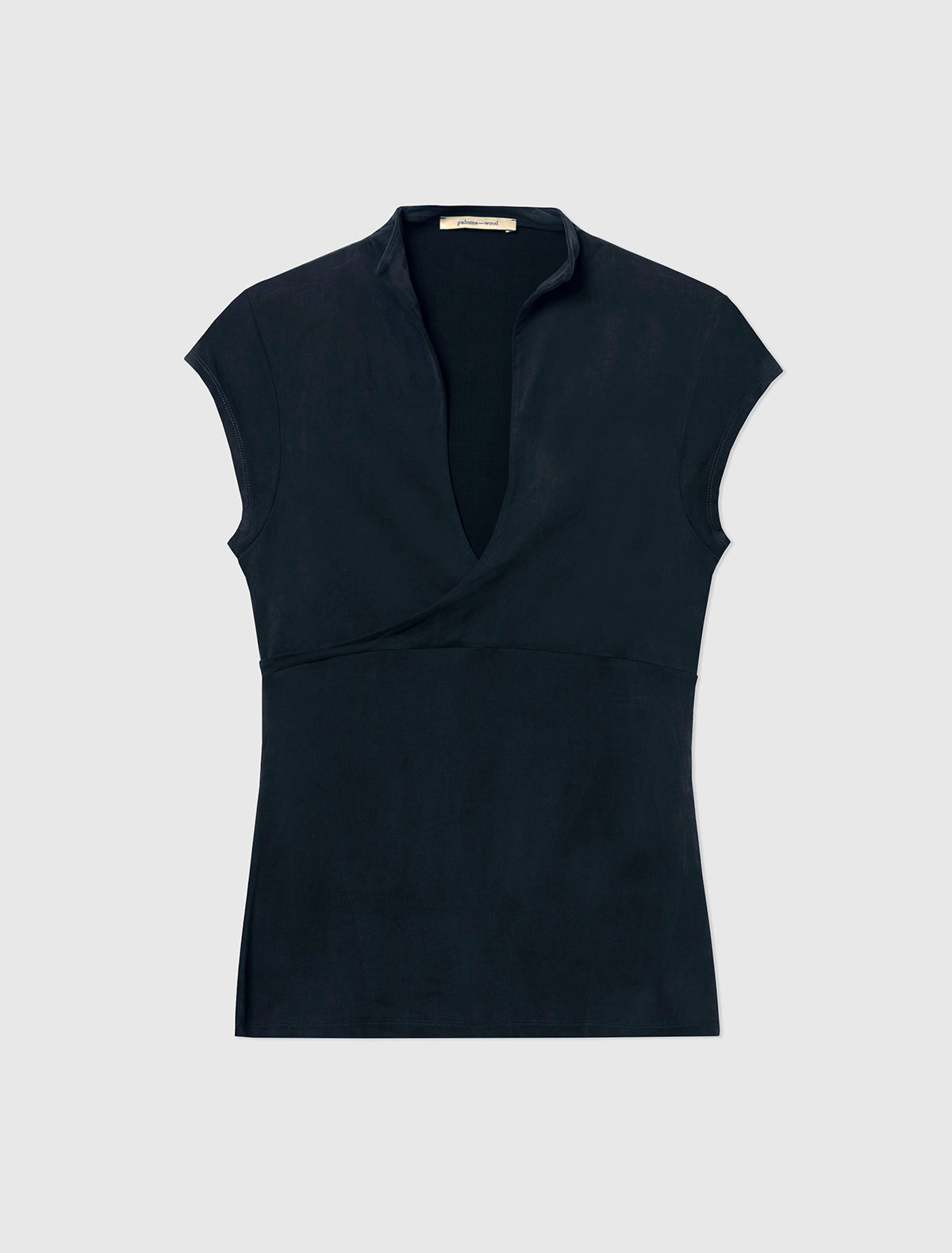 Tiven fitted short sleeve top crossed front black