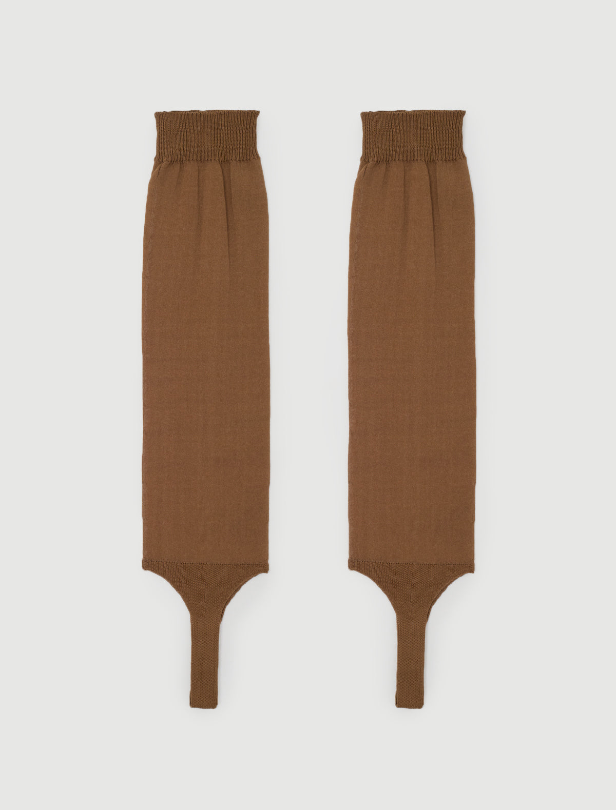 Long dina long fuseau style knitted socks brown
