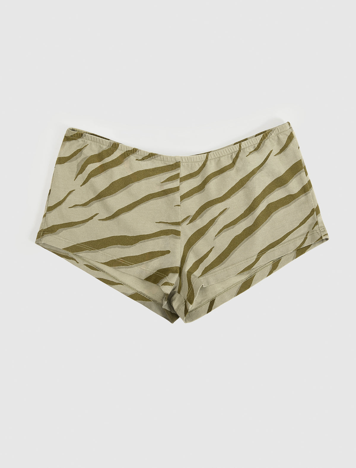Dio stretchy cotton mini shorts printed motifs khaki