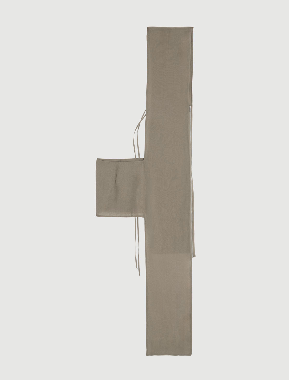 Jinno dress halter silk dress double slider front zip closure khaki