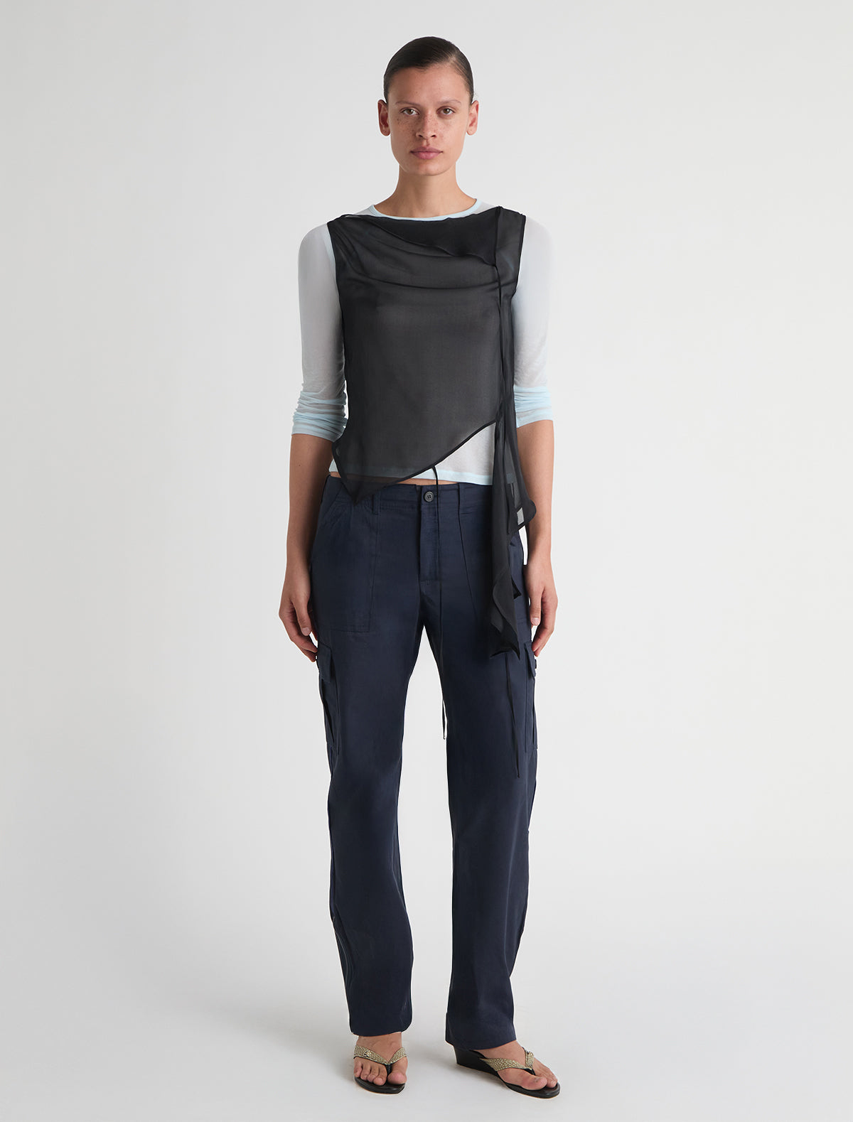 Telefoni twill pants side pockets contrast piping