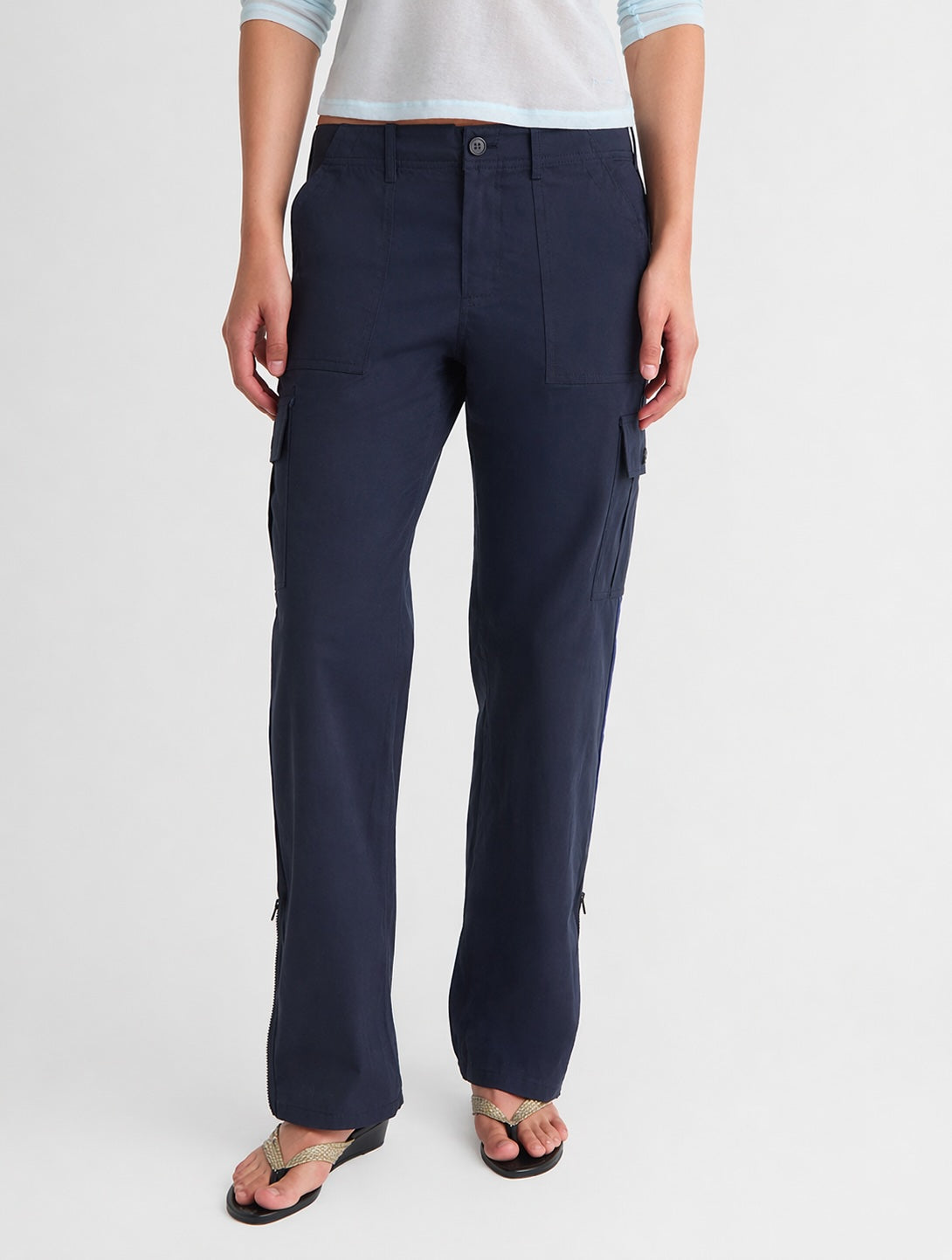Telefoni twill pants side pockets contrast piping