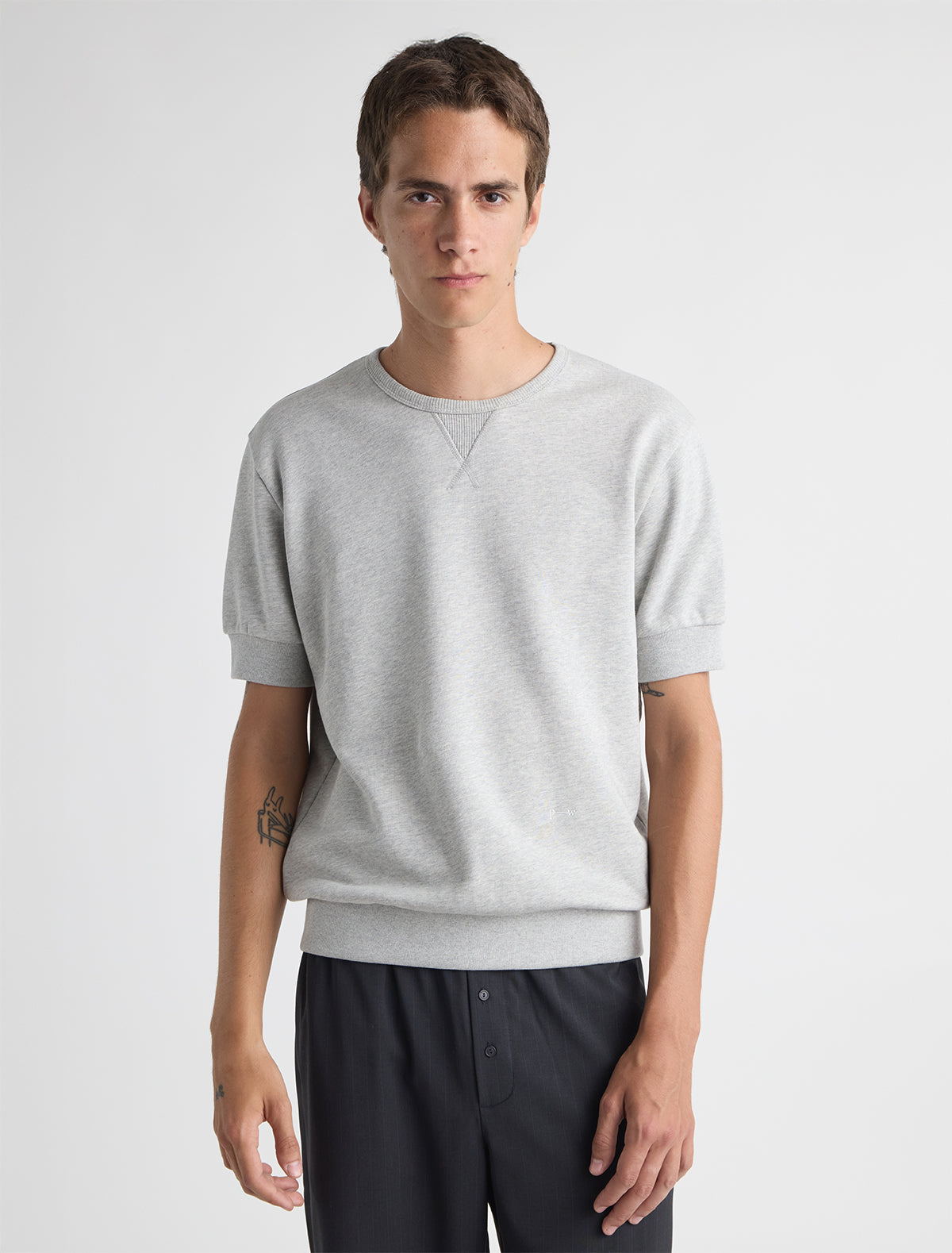 Gerani short sleeve sweatshirt ribbed cuffs hem