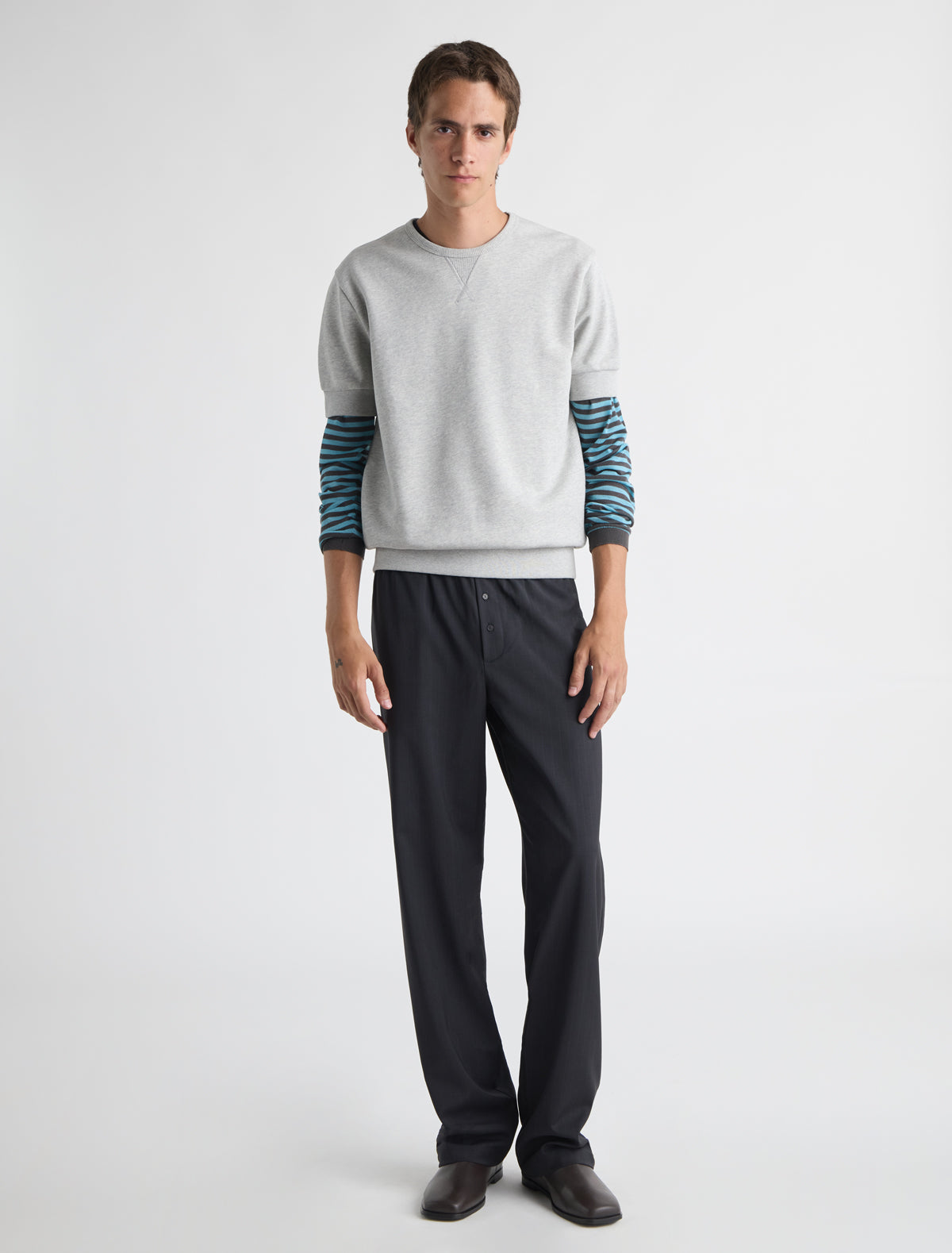 Gerani short sleeve sweatshirt ribbed cuffs hem