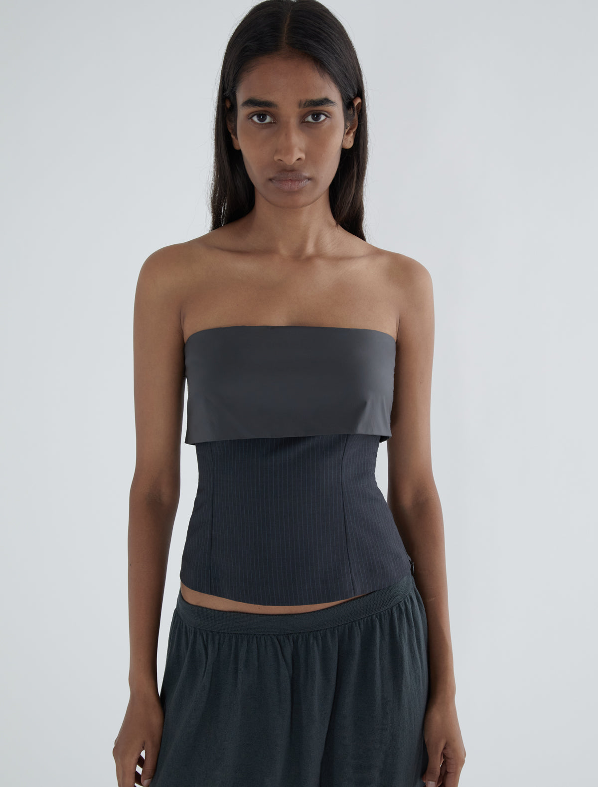 Ziti bandeau top double nylon layer chest