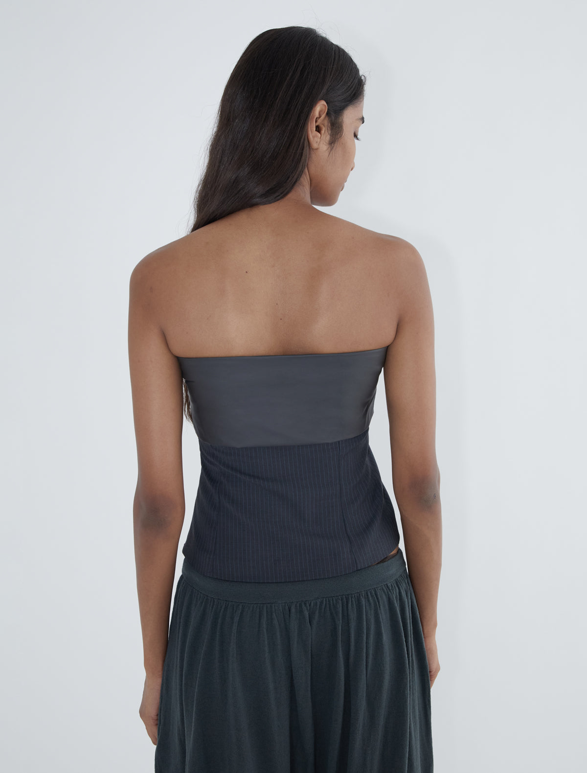 Ziti bandeau top double nylon layer chest